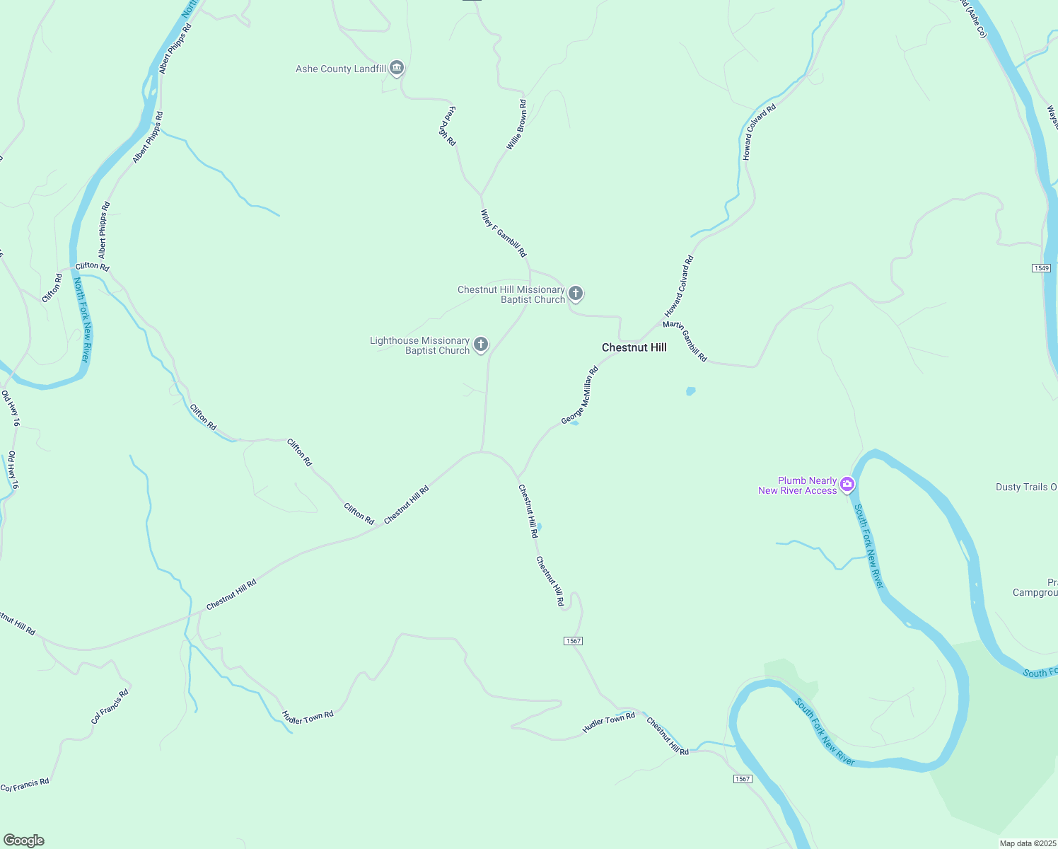 map of restaurants, bars, coffee shops, grocery stores, and more near 192 Wiley F Gambill Road in Crumpler