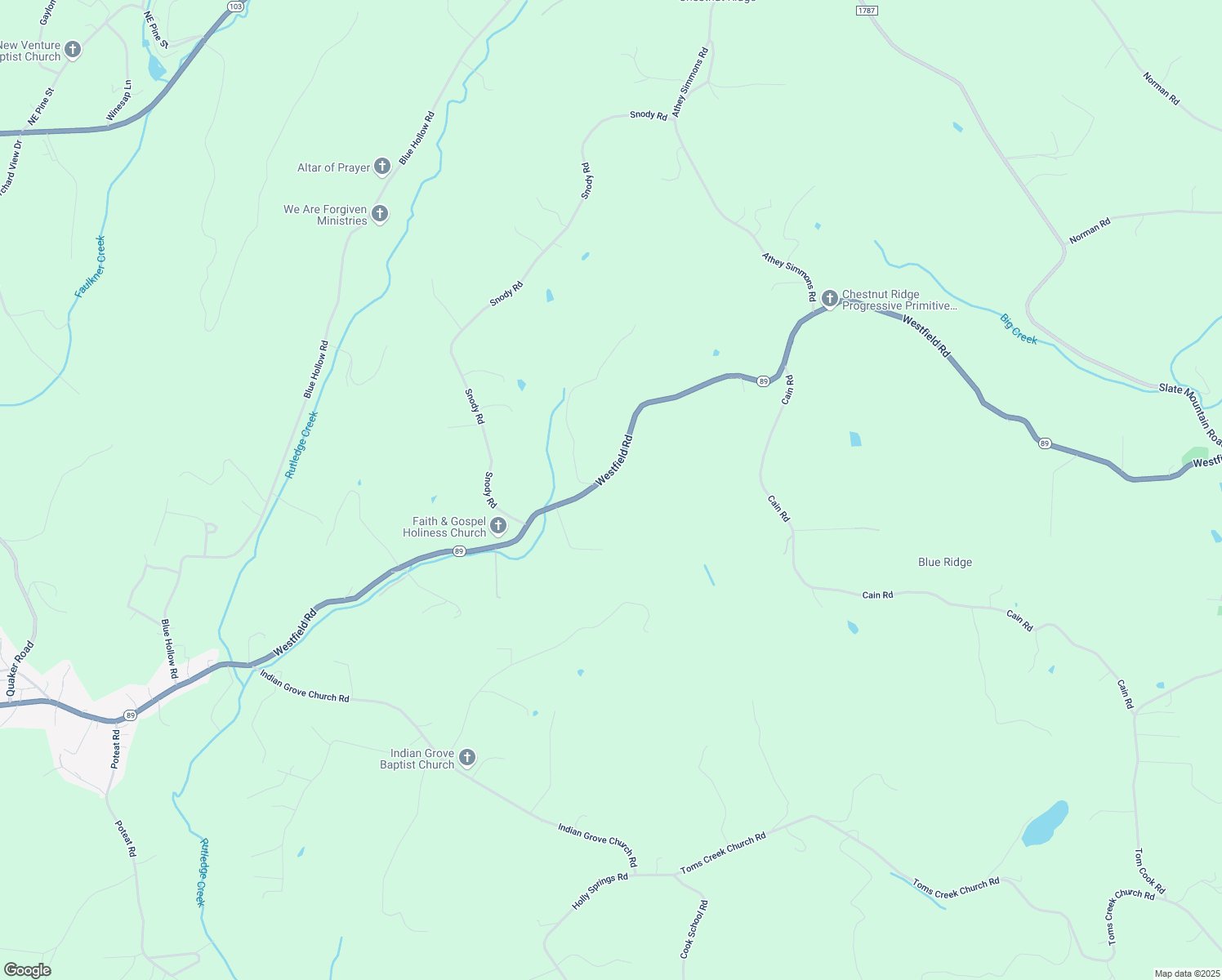map of restaurants, bars, coffee shops, grocery stores, and more near 3930 Westfield Road in Mount Airy