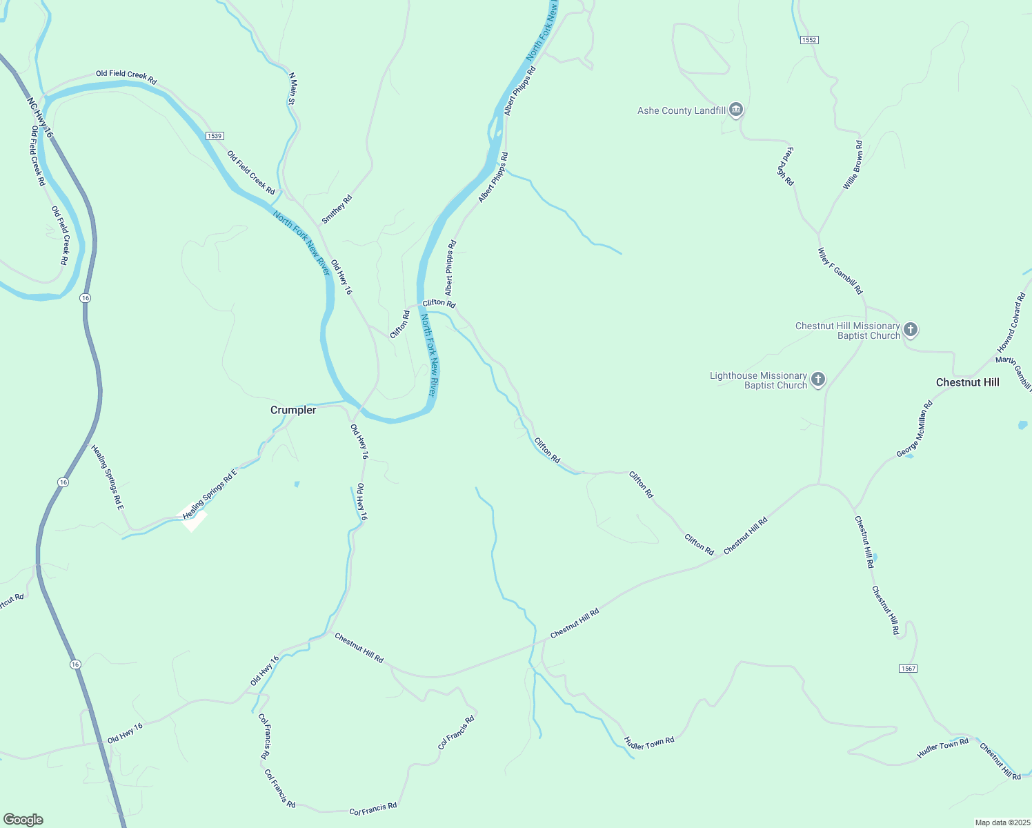 map of restaurants, bars, coffee shops, grocery stores, and more near Wagner Way in Ashe County
