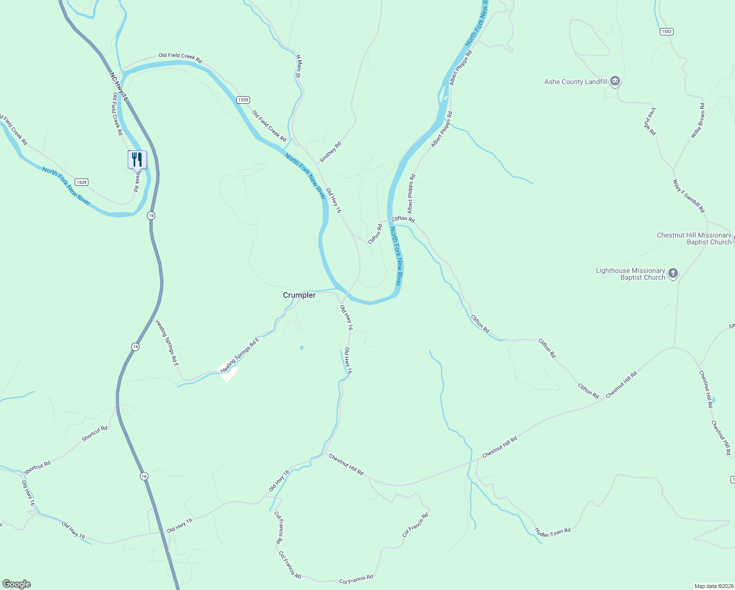 map of restaurants, bars, coffee shops, grocery stores, and more near 154 Beau Rivage Drive in Crumpler