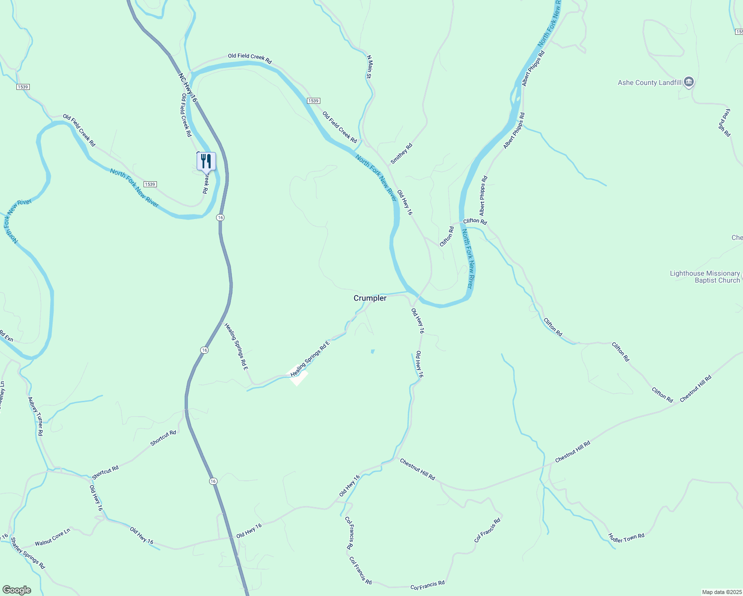 map of restaurants, bars, coffee shops, grocery stores, and more near in Crumpler