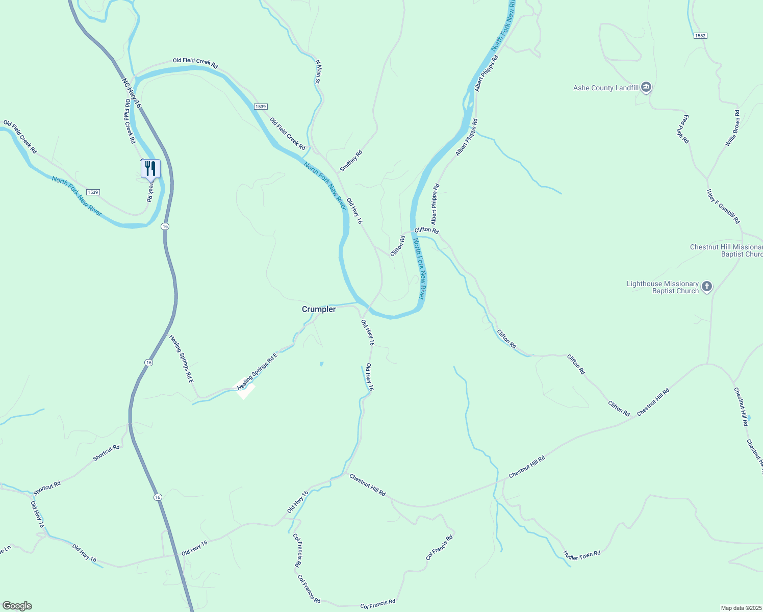 map of restaurants, bars, coffee shops, grocery stores, and more near 140 Beau Rivage Drive in Crumpler