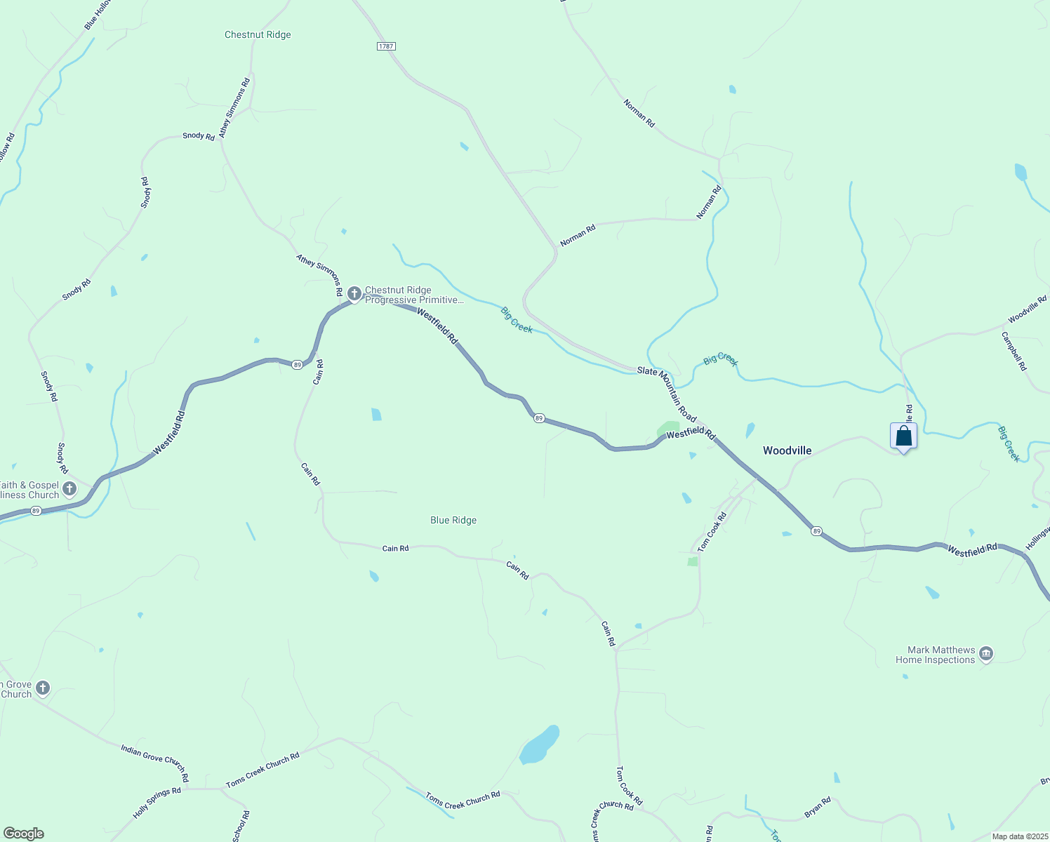 map of restaurants, bars, coffee shops, grocery stores, and more near 110 Panhandle Lane in Mount Airy