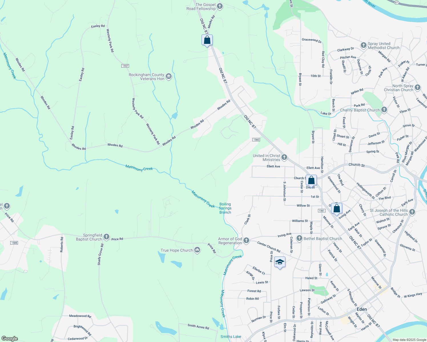 map of restaurants, bars, coffee shops, grocery stores, and more near 384 Vintage Road in Eden