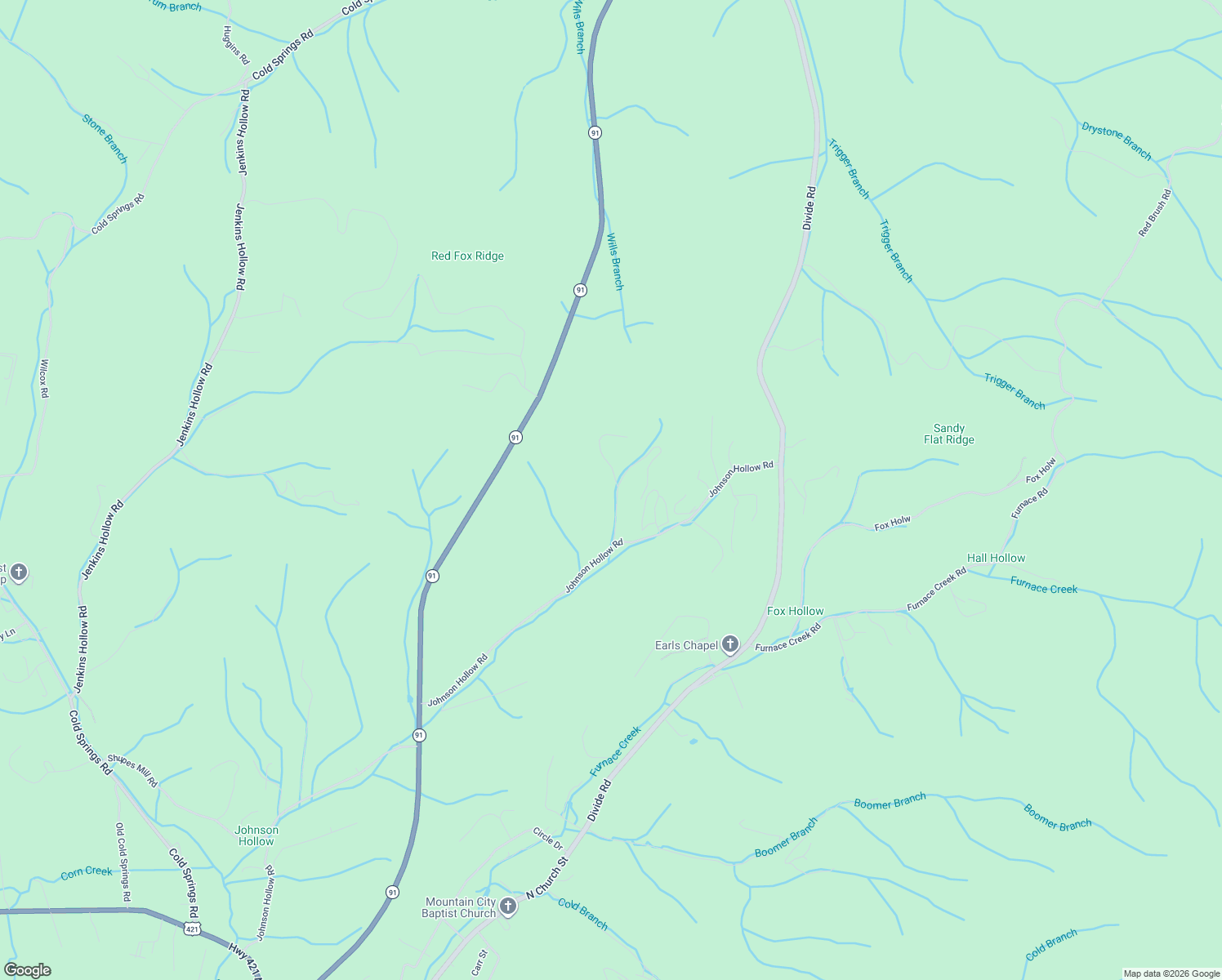 map of restaurants, bars, coffee shops, grocery stores, and more near 242 Ridgeview Drive in Mountain City