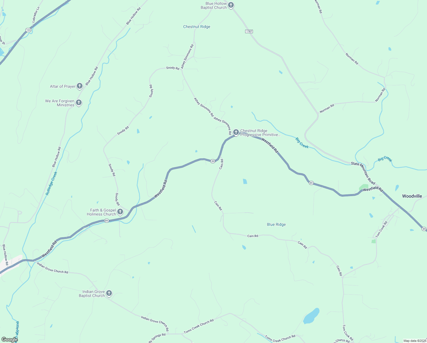 map of restaurants, bars, coffee shops, grocery stores, and more near 182 Cain Road in Mount Airy