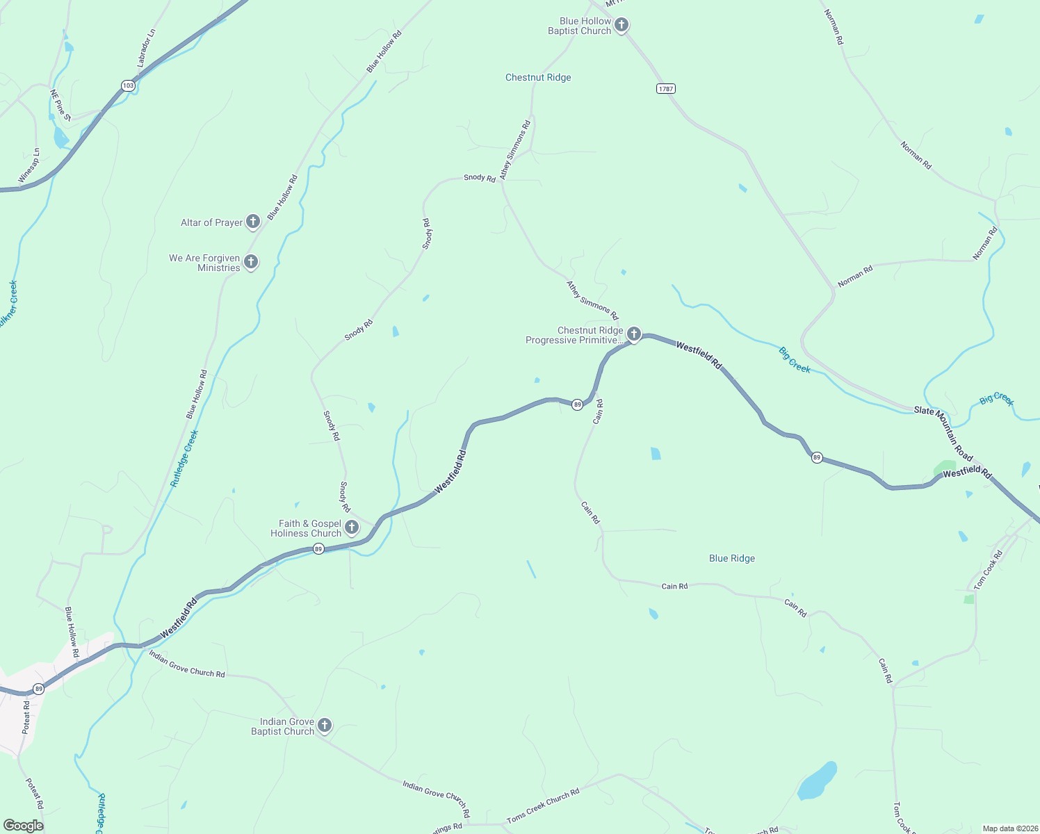 map of restaurants, bars, coffee shops, grocery stores, and more near 4140 Westfield Road in Mount Airy