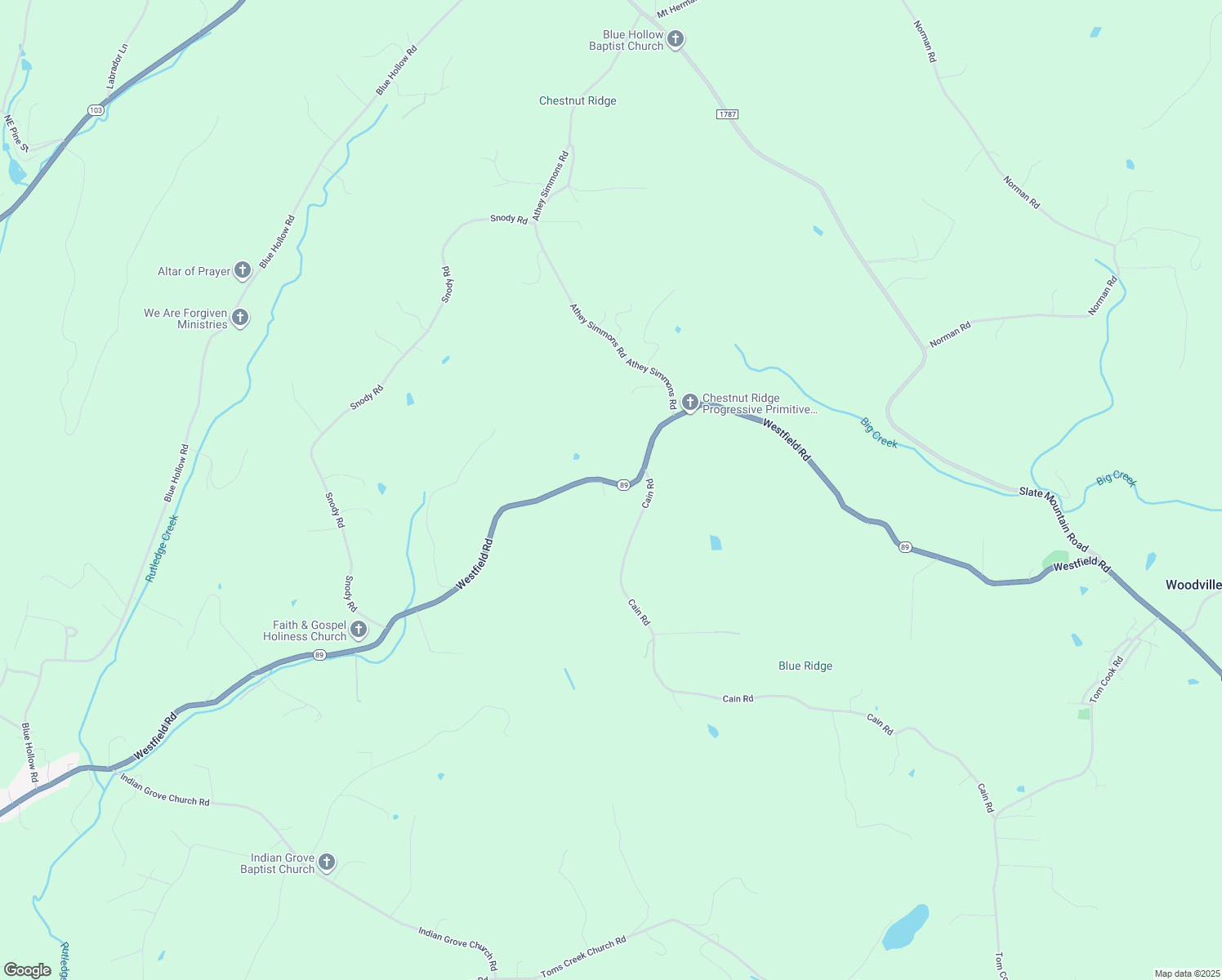map of restaurants, bars, coffee shops, grocery stores, and more near 182 Cain Road in Mount Airy
