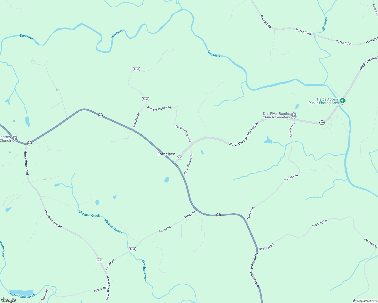 map of restaurants, bars, coffee shops, grocery stores, and more near 4547 North Carolina 704 Highway West in Francisco