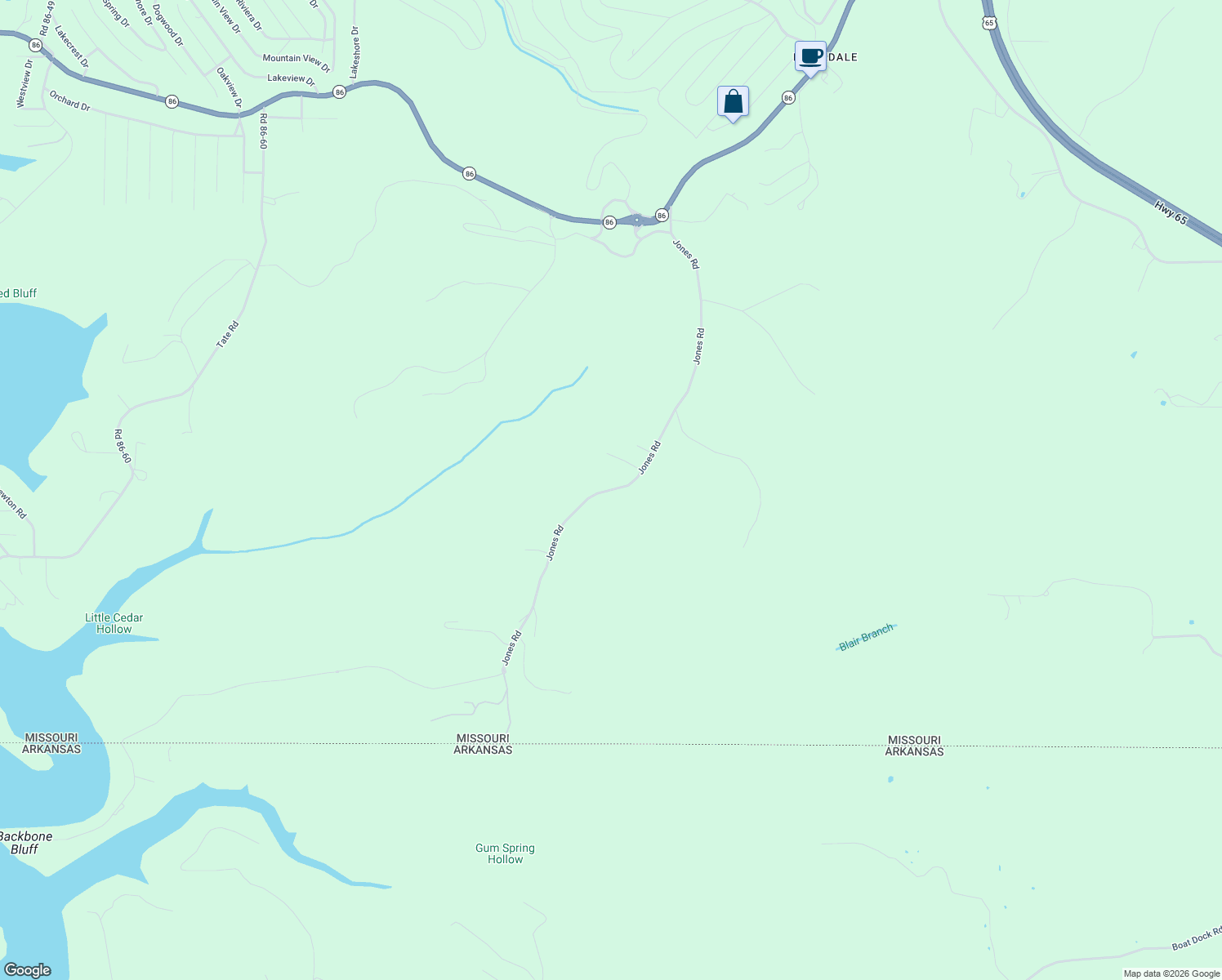 map of restaurants, bars, coffee shops, grocery stores, and more near 984 Jones Road in Ridgedale