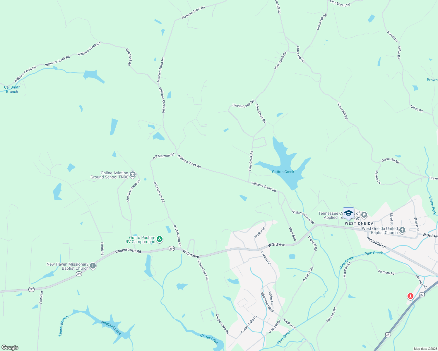 map of restaurants, bars, coffee shops, grocery stores, and more near 1110 Williams Creek Road in Oneida