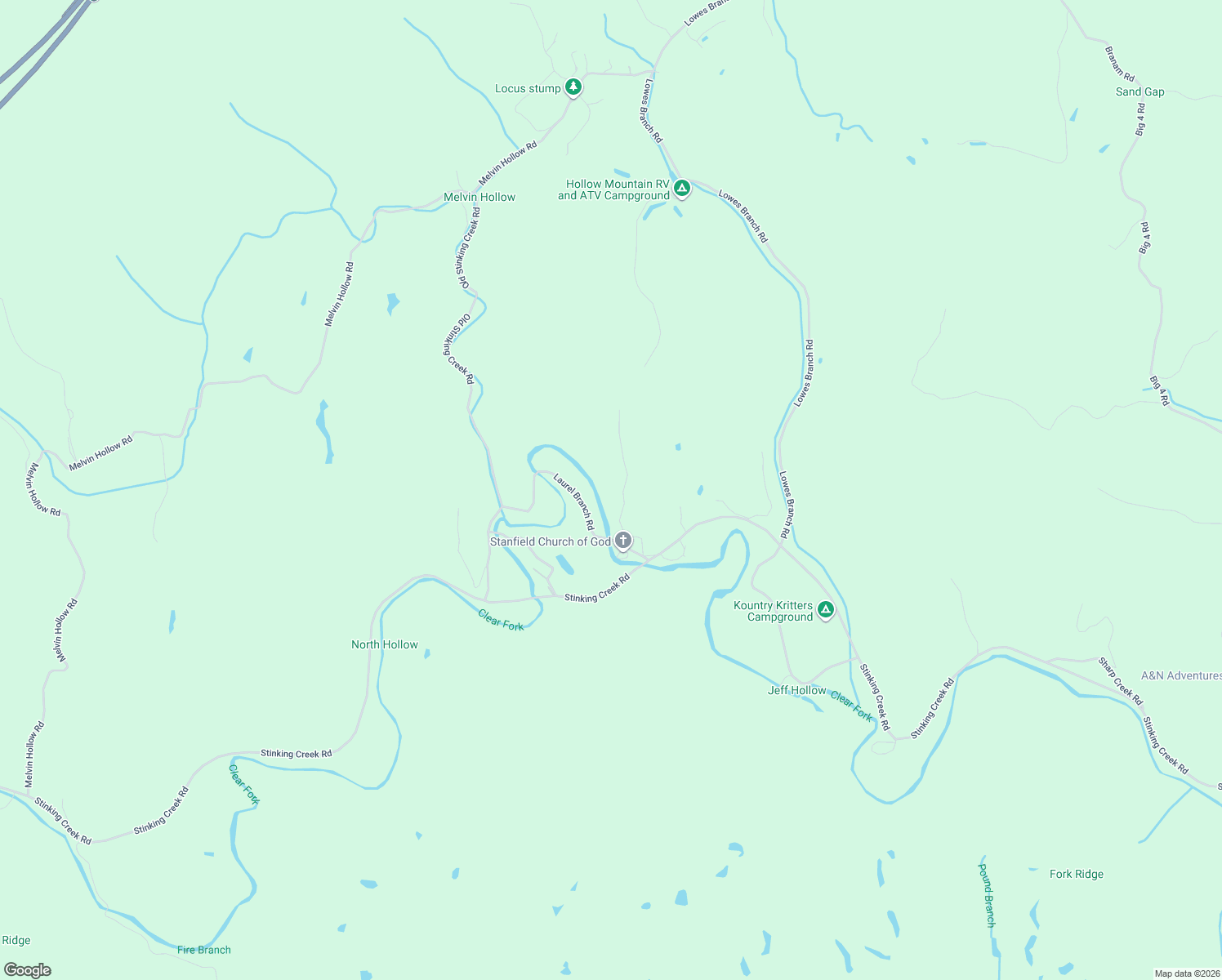 map of restaurants, bars, coffee shops, grocery stores, and more near 165 Campbell Lane in LaFollette