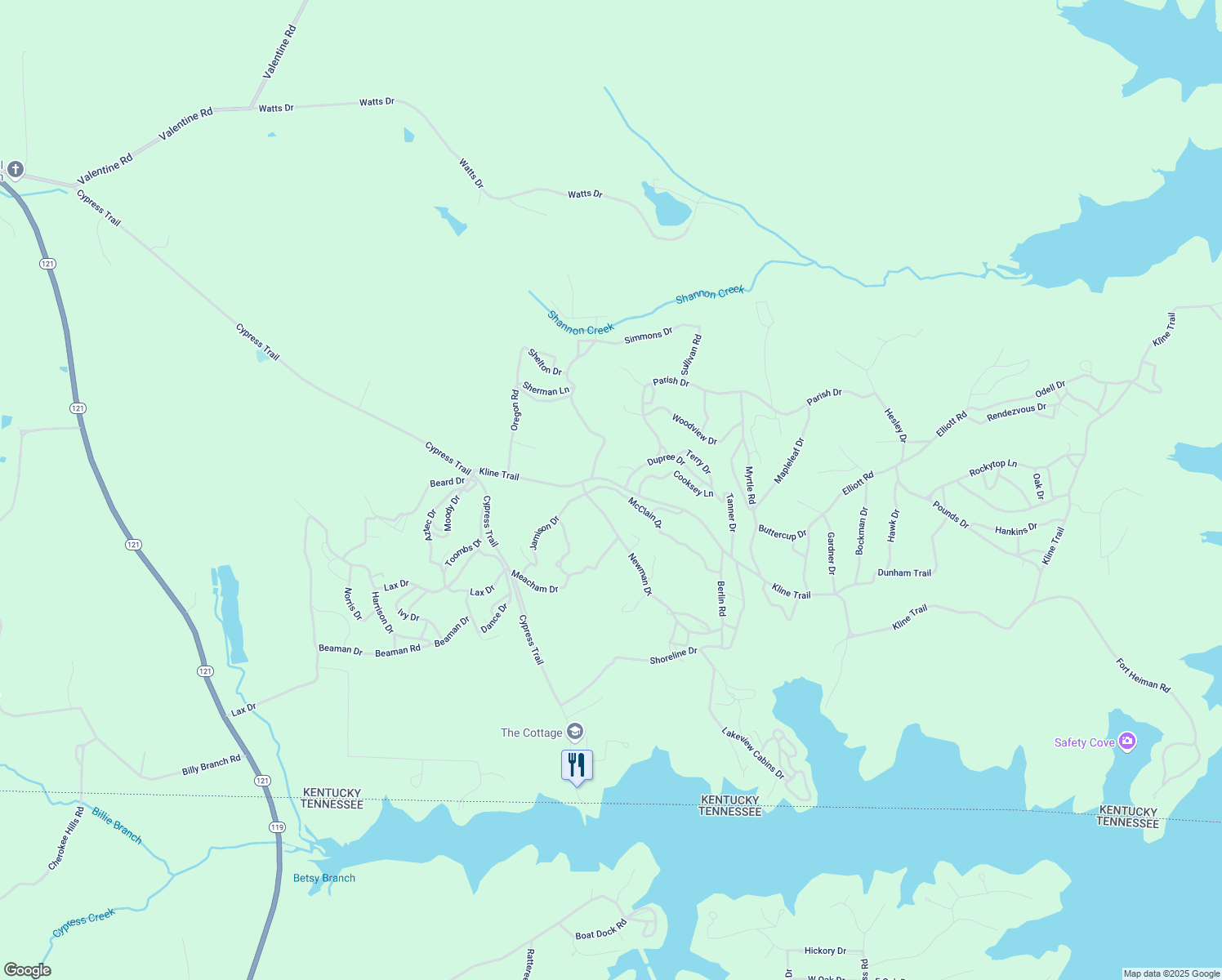 map of restaurants, bars, coffee shops, grocery stores, and more near 396-490 Kline Trail in New Concord