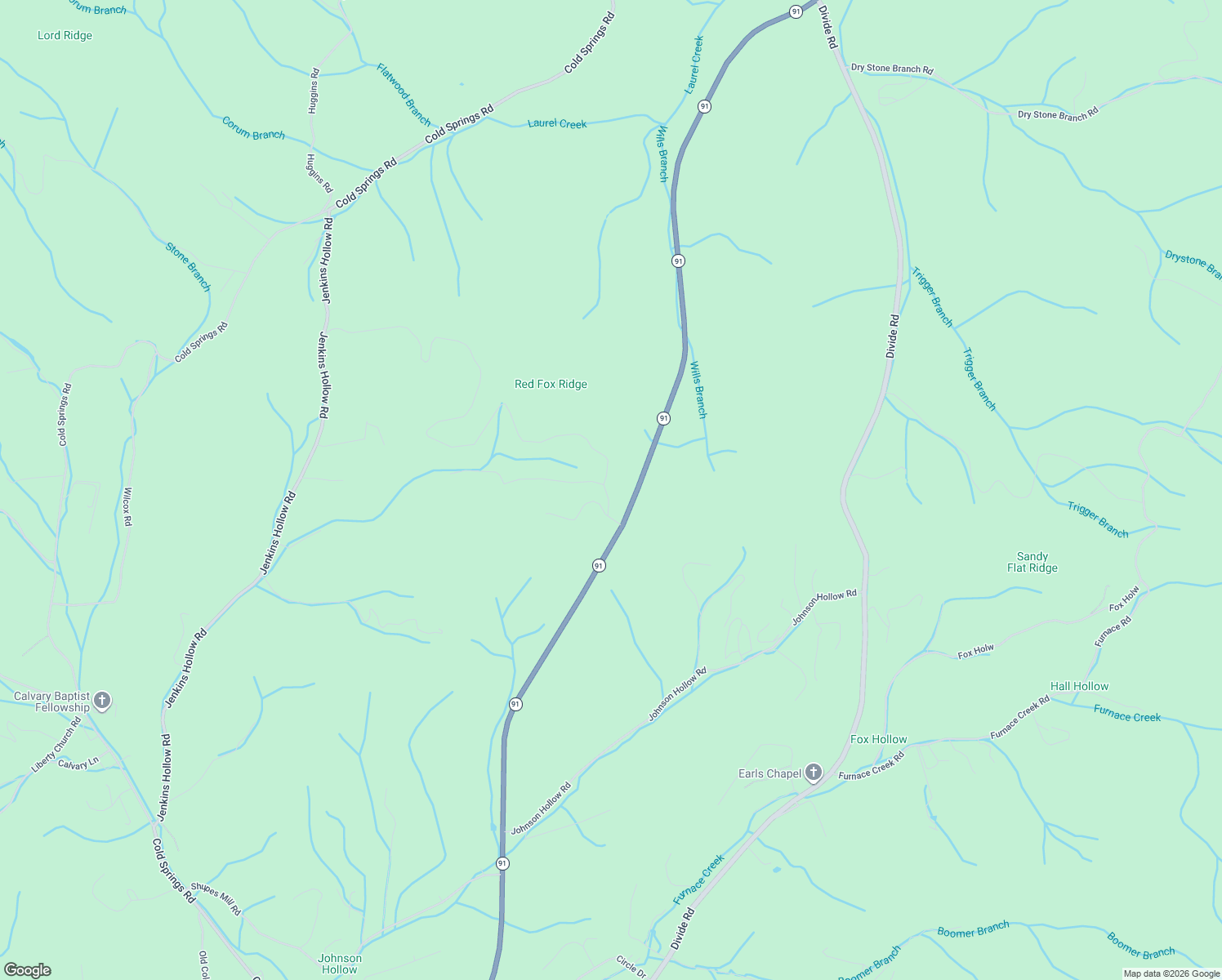 map of restaurants, bars, coffee shops, grocery stores, and more near Highway 91 in Mountain City