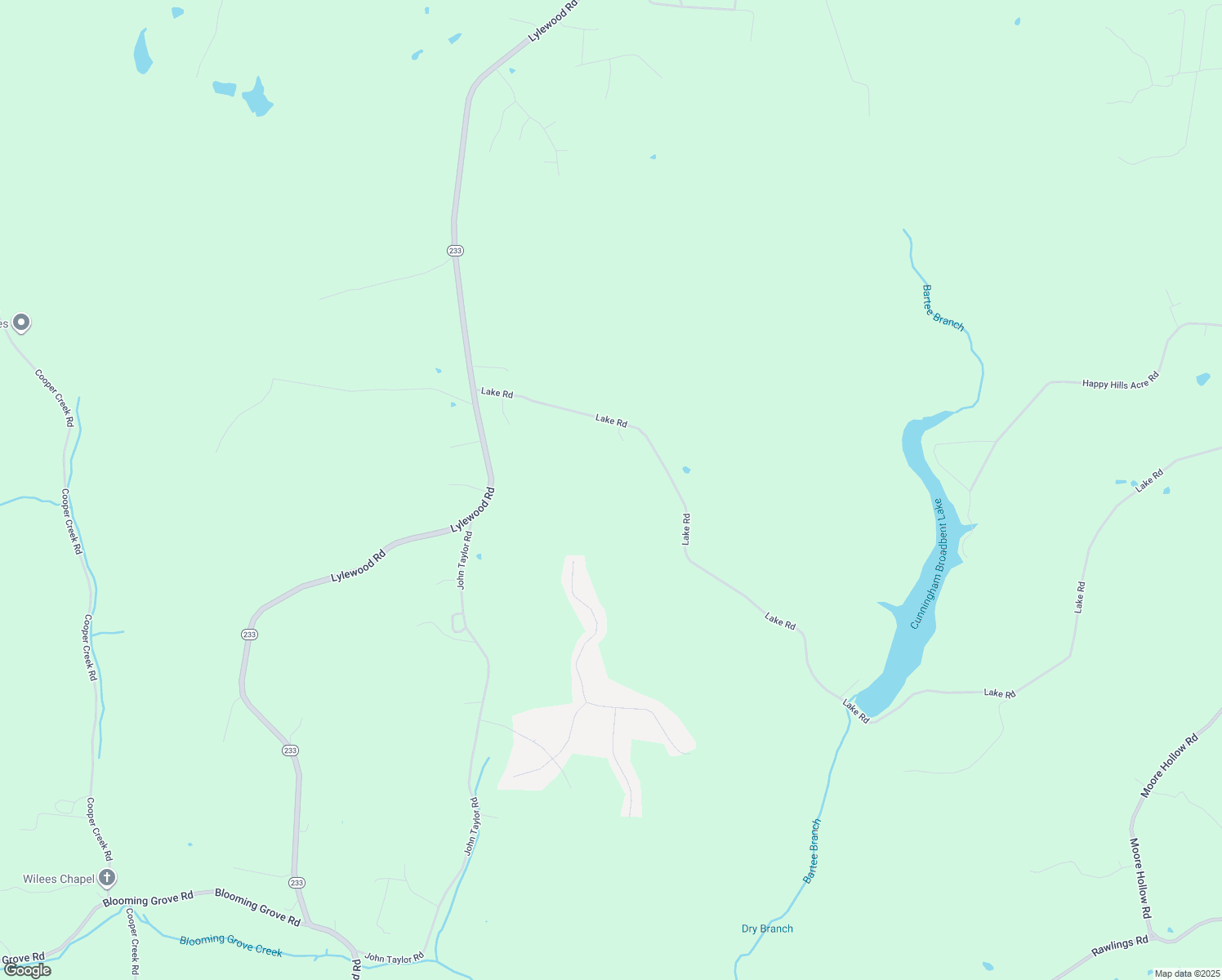 map of restaurants, bars, coffee shops, grocery stores, and more near 4450 Lake Road in Woodlawn