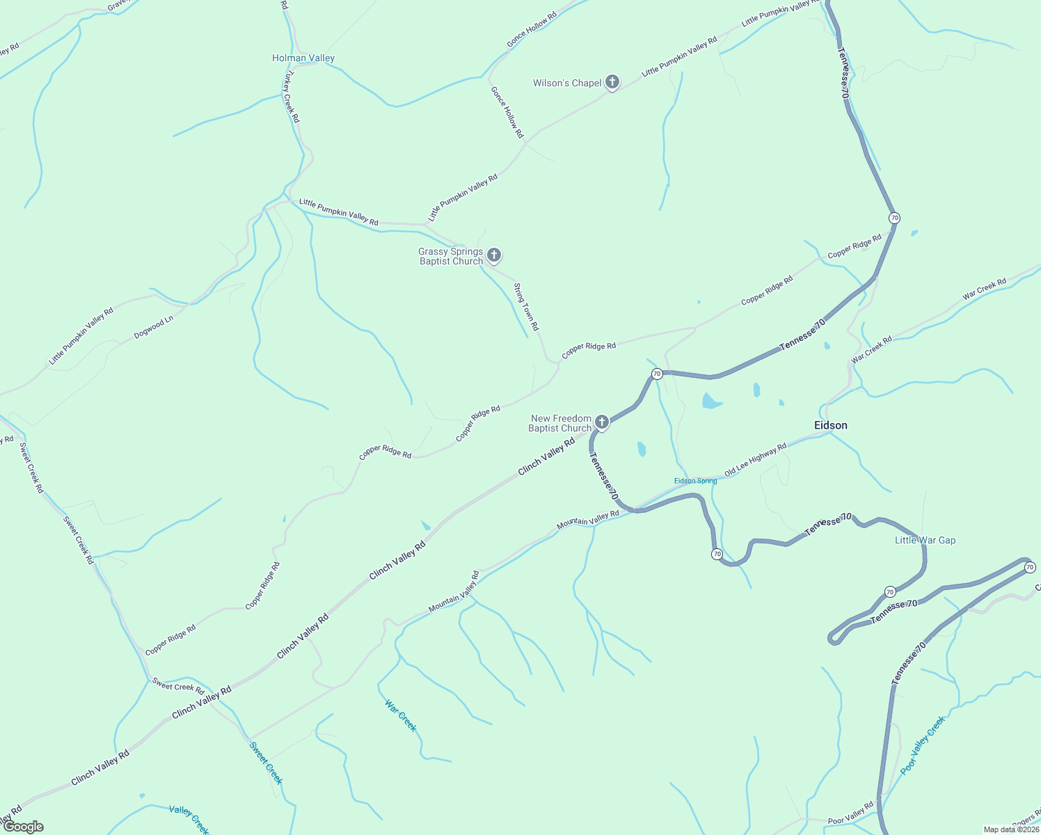 map of restaurants, bars, coffee shops, grocery stores, and more near 162 Clinch Valley Road in Eidson