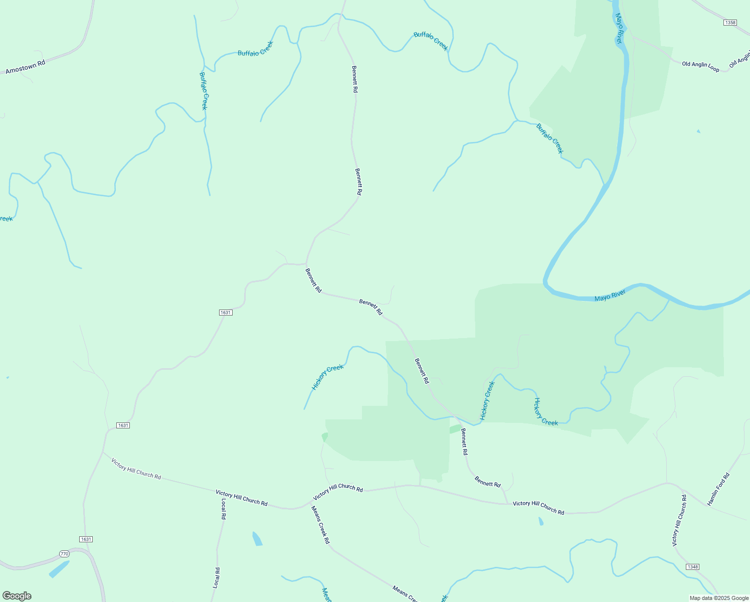 map of restaurants, bars, coffee shops, grocery stores, and more near 1359 Bennett Road in Stoneville