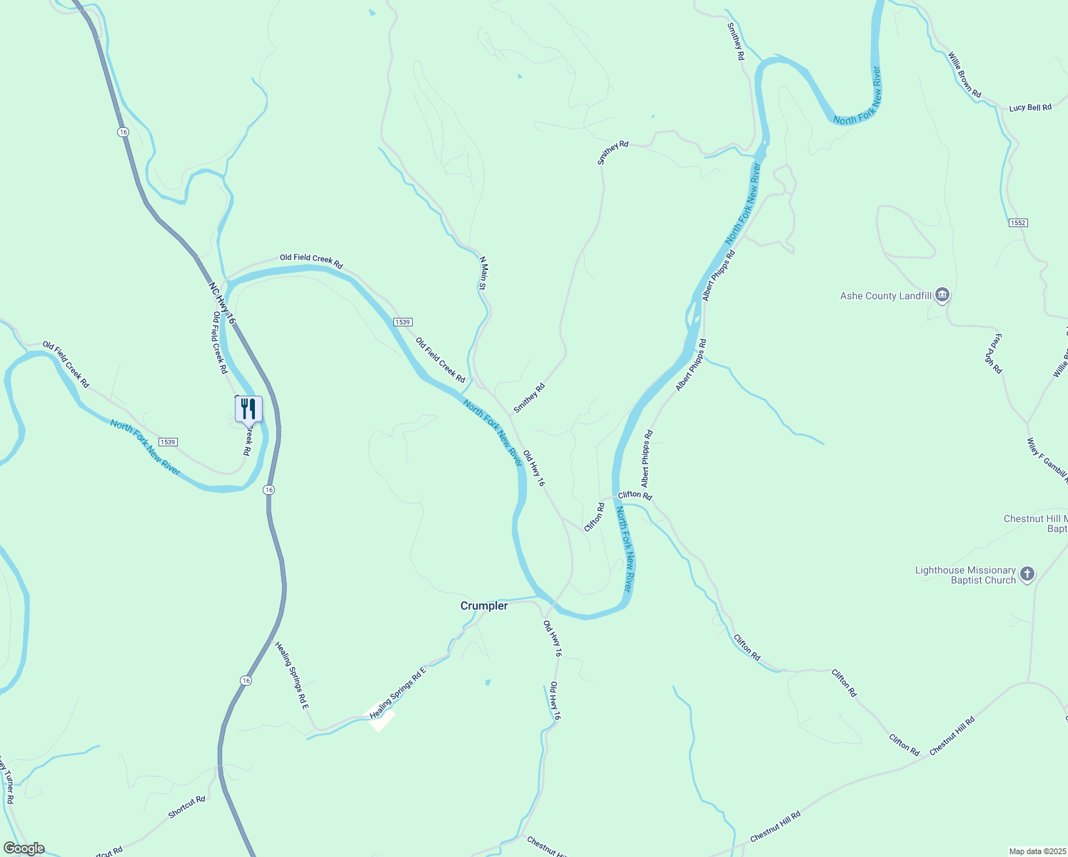 map of restaurants, bars, coffee shops, grocery stores, and more near 230 Rebecca Lane in Crumpler