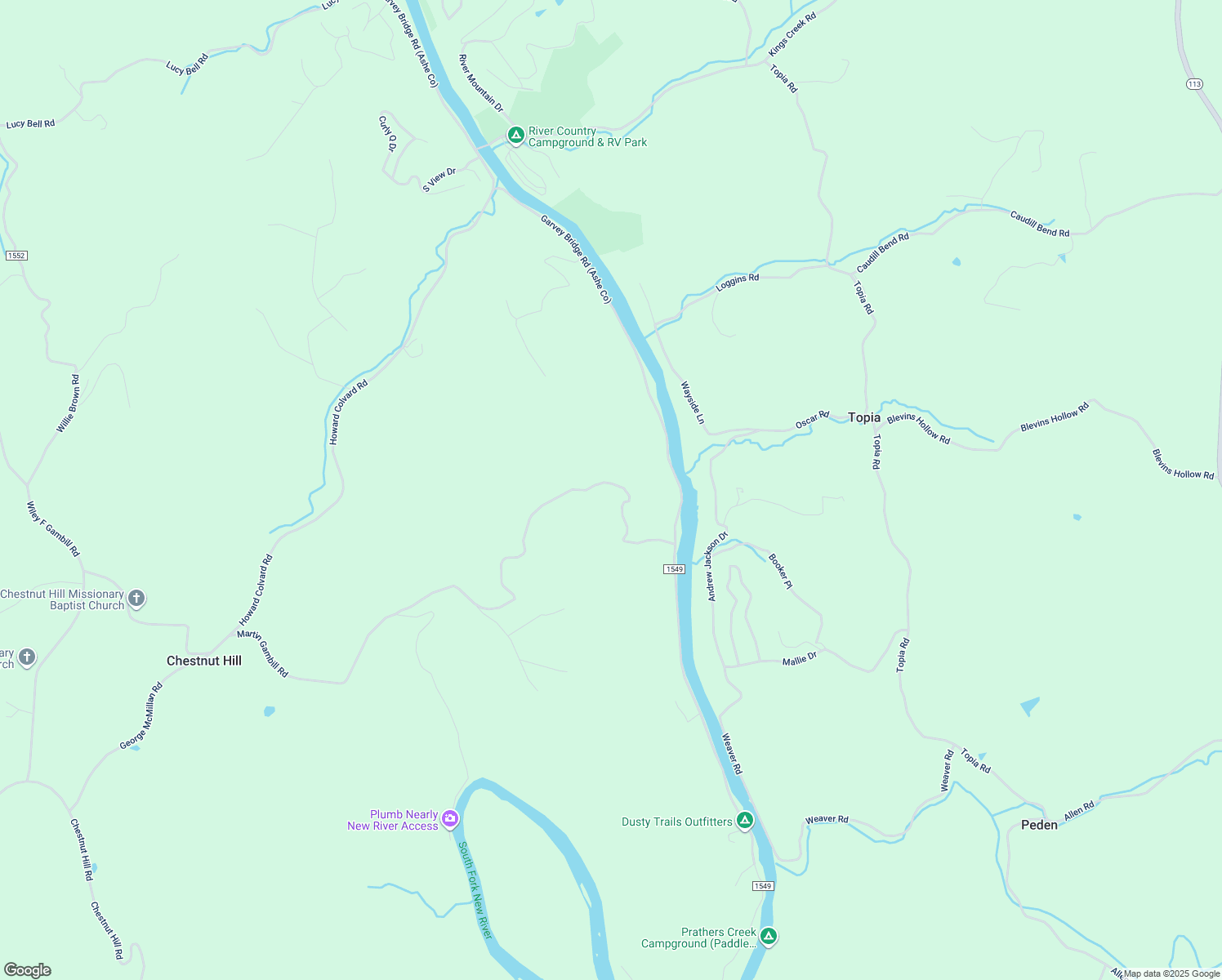 map of restaurants, bars, coffee shops, grocery stores, and more near 1936 Martin Gambill Road in Crumpler