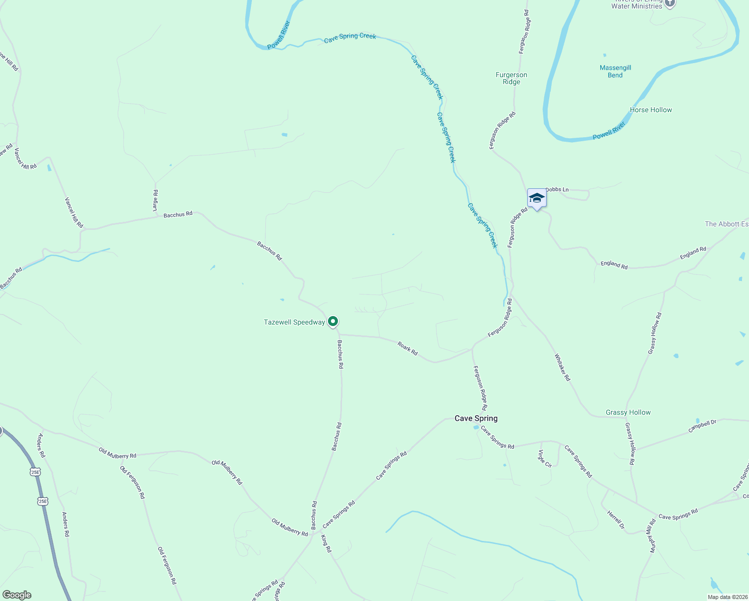 map of restaurants, bars, coffee shops, grocery stores, and more near 144 Metcalf Ln in Tazewell