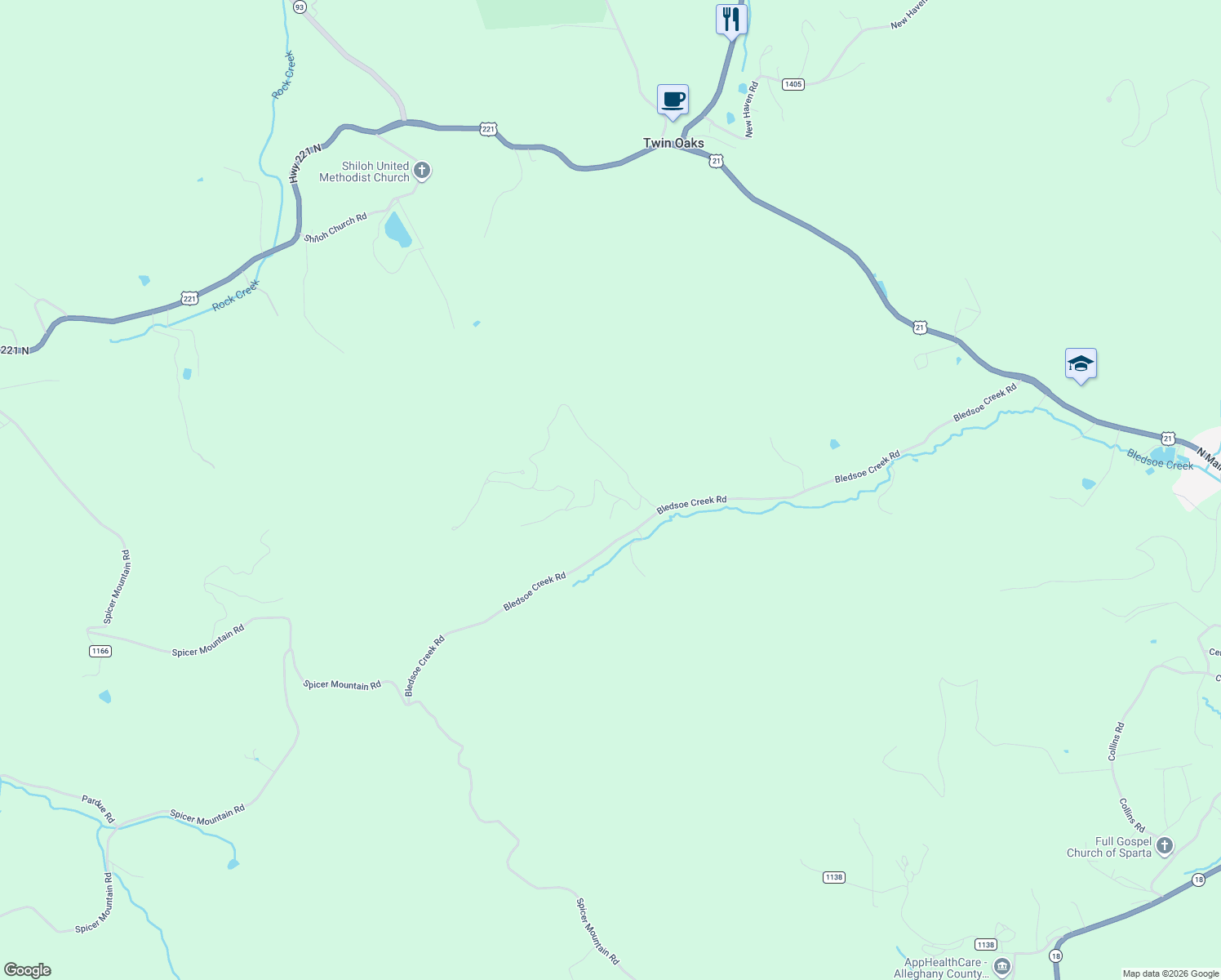 map of restaurants, bars, coffee shops, grocery stores, and more near 104 Ridgewood Road in Sparta