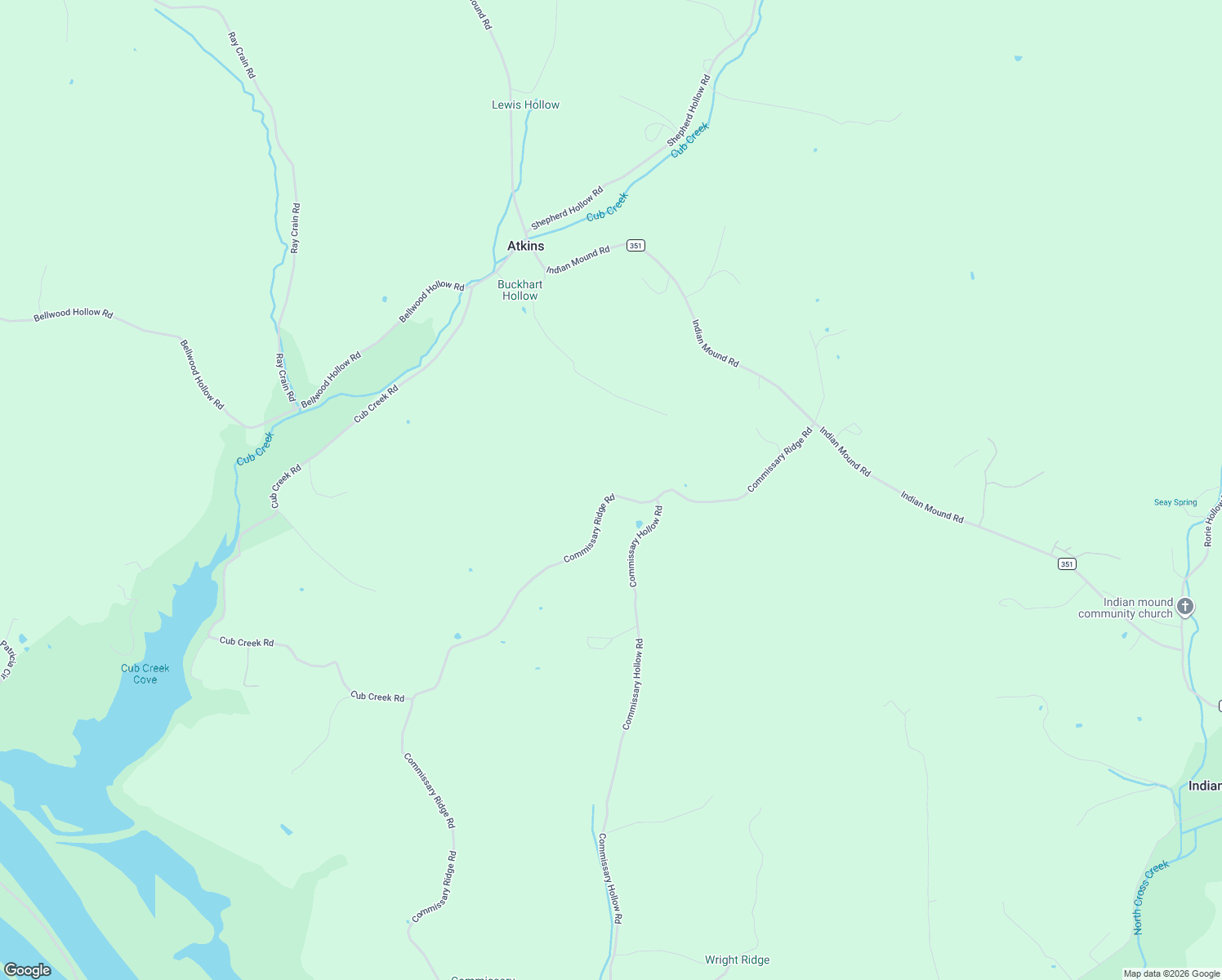 map of restaurants, bars, coffee shops, grocery stores, and more near 332 Commissary Ridge Road in Indian Mound