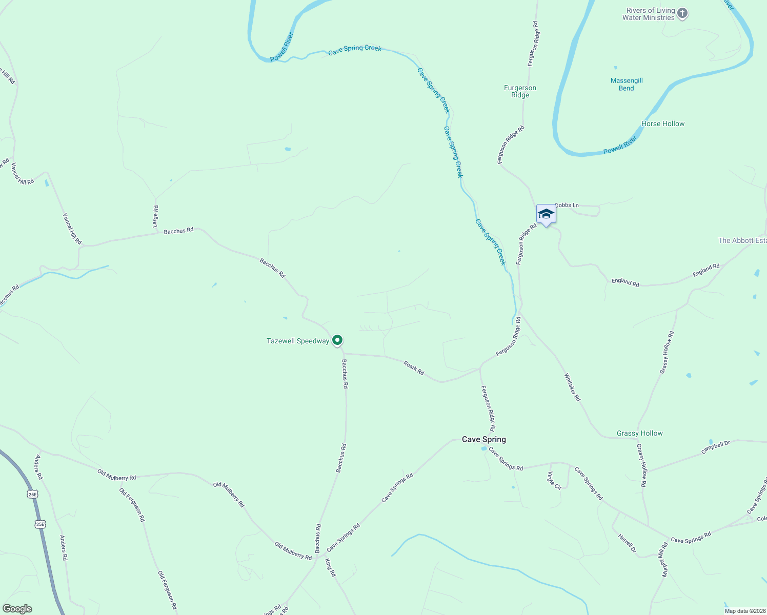 map of restaurants, bars, coffee shops, grocery stores, and more near 144 Metcalf Ln in Tazewell