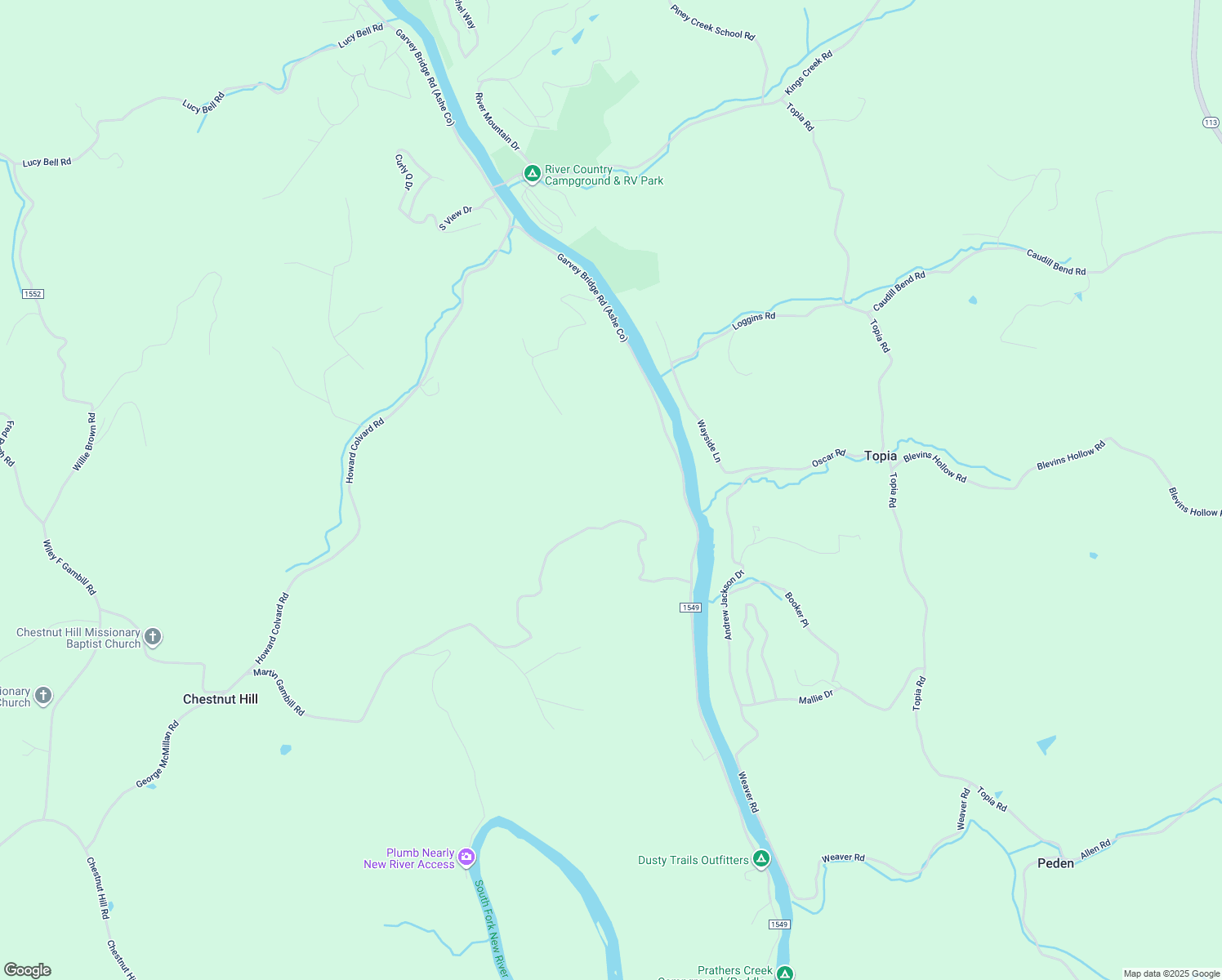 map of restaurants, bars, coffee shops, grocery stores, and more near 1905 Martin Gambill Road in Crumpler