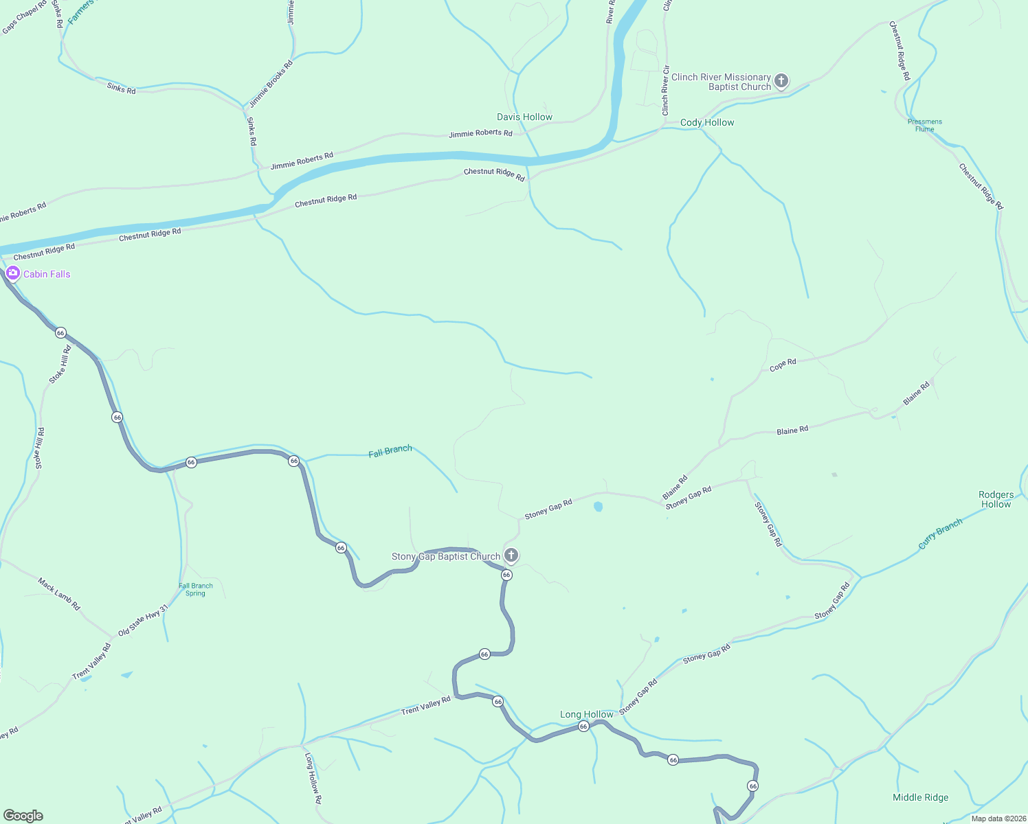 map of restaurants, bars, coffee shops, grocery stores, and more near 744 Don Greene Road in Sneedville