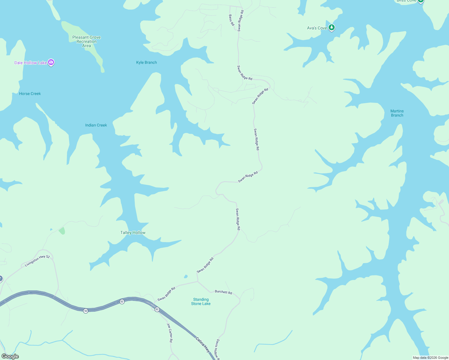 map of restaurants, bars, coffee shops, grocery stores, and more near 1481 Swan Ridge Road in Hilham