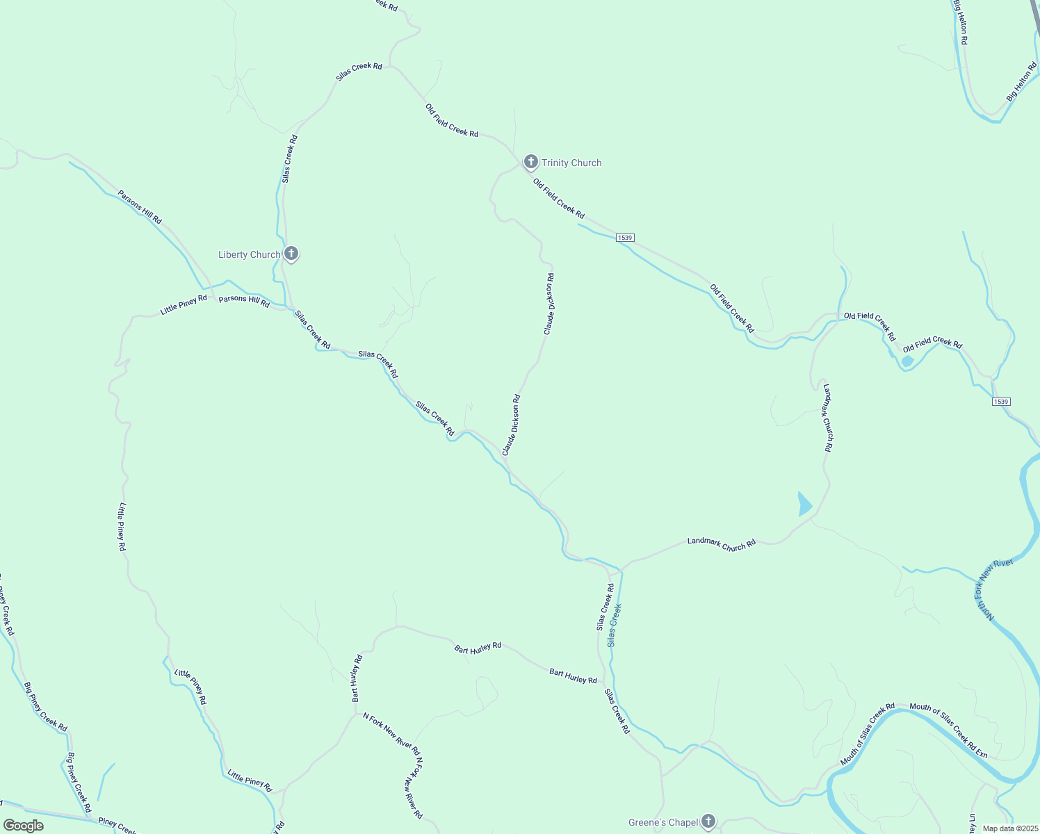 map of restaurants, bars, coffee shops, grocery stores, and more near 332 Claude Dickson Road in Grassy Creek