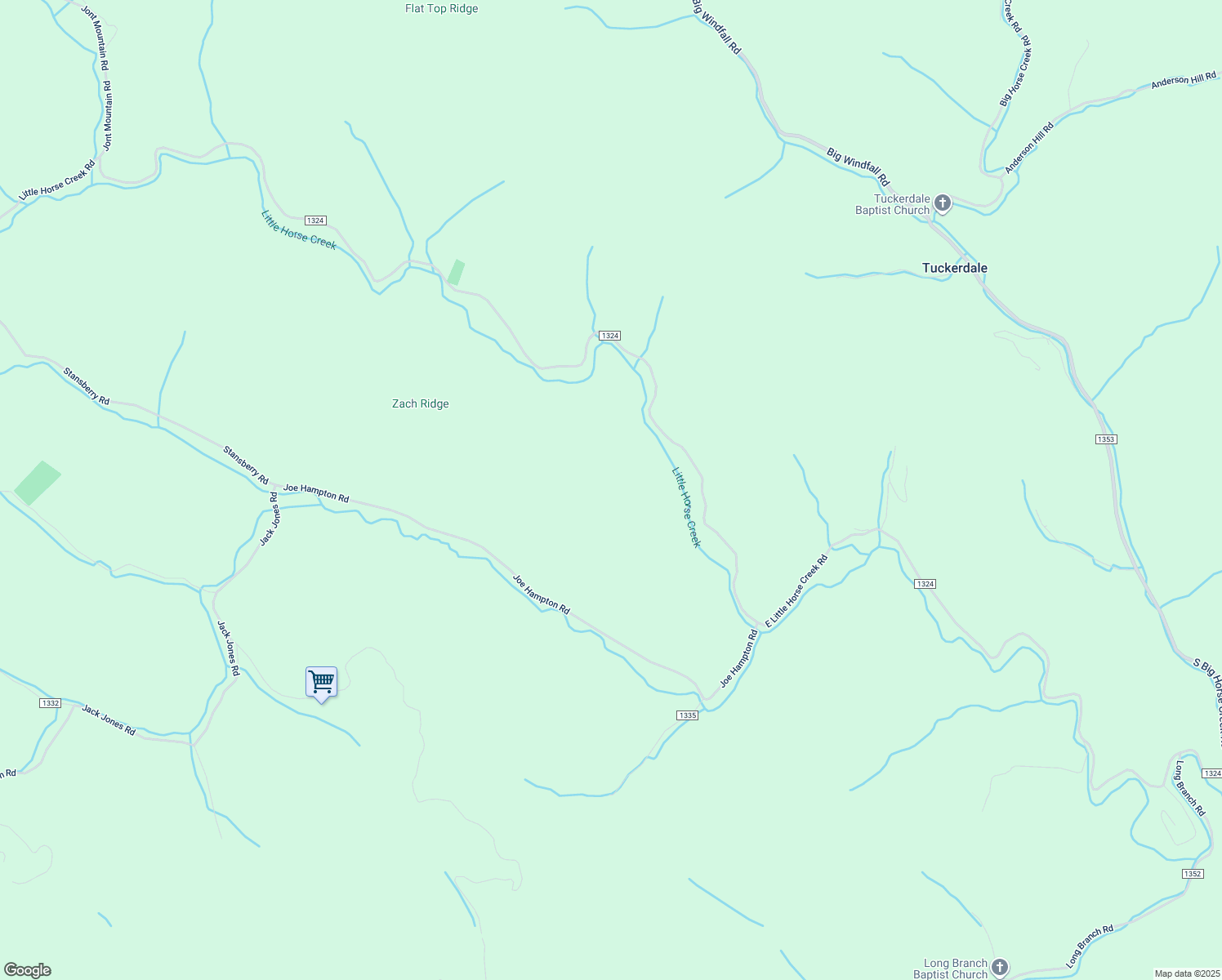 map of restaurants, bars, coffee shops, grocery stores, and more near 2861 East Little Horse Creek Road in Lansing