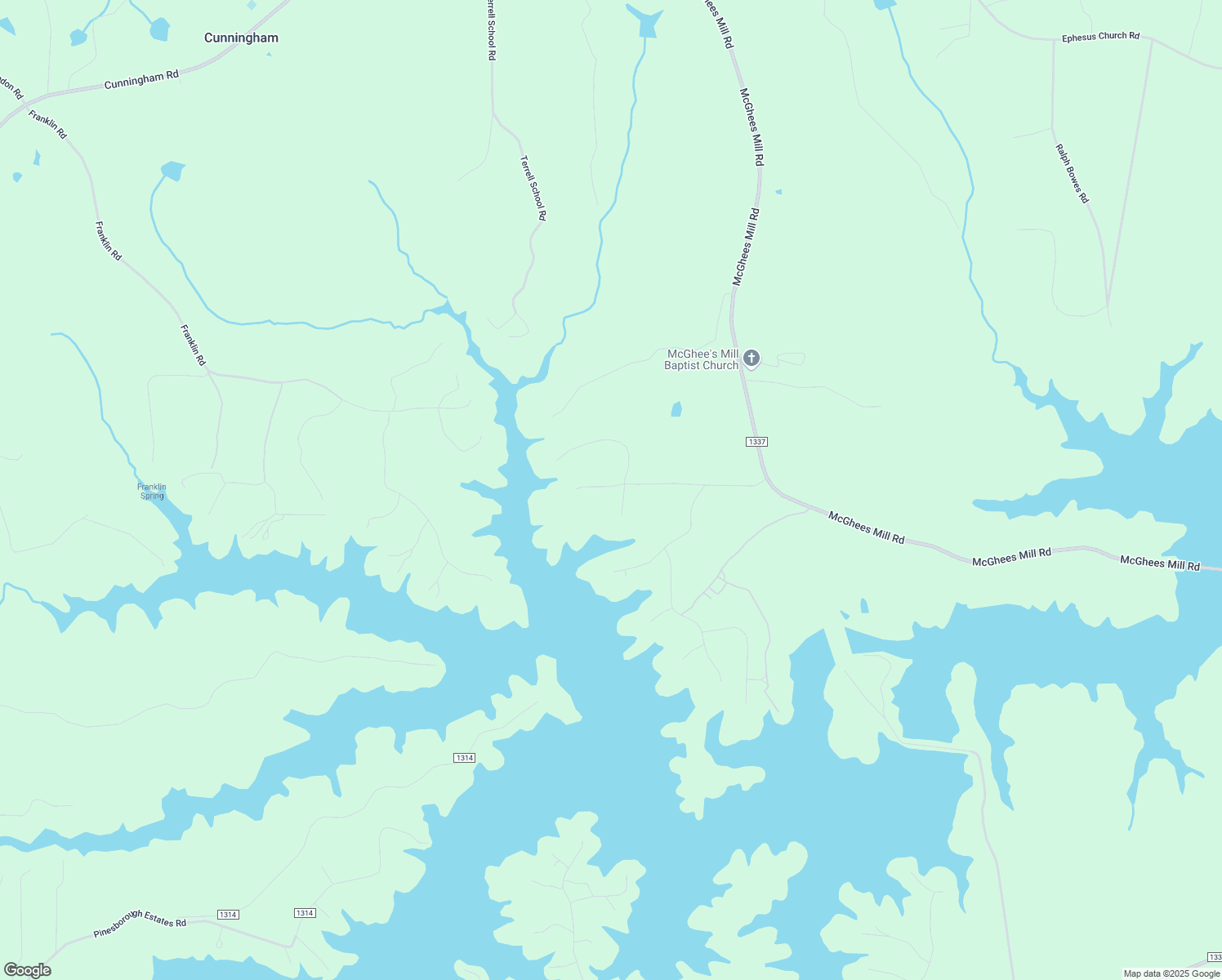 map of restaurants, bars, coffee shops, grocery stores, and more near 40 South Oak Cove Drive in Semora