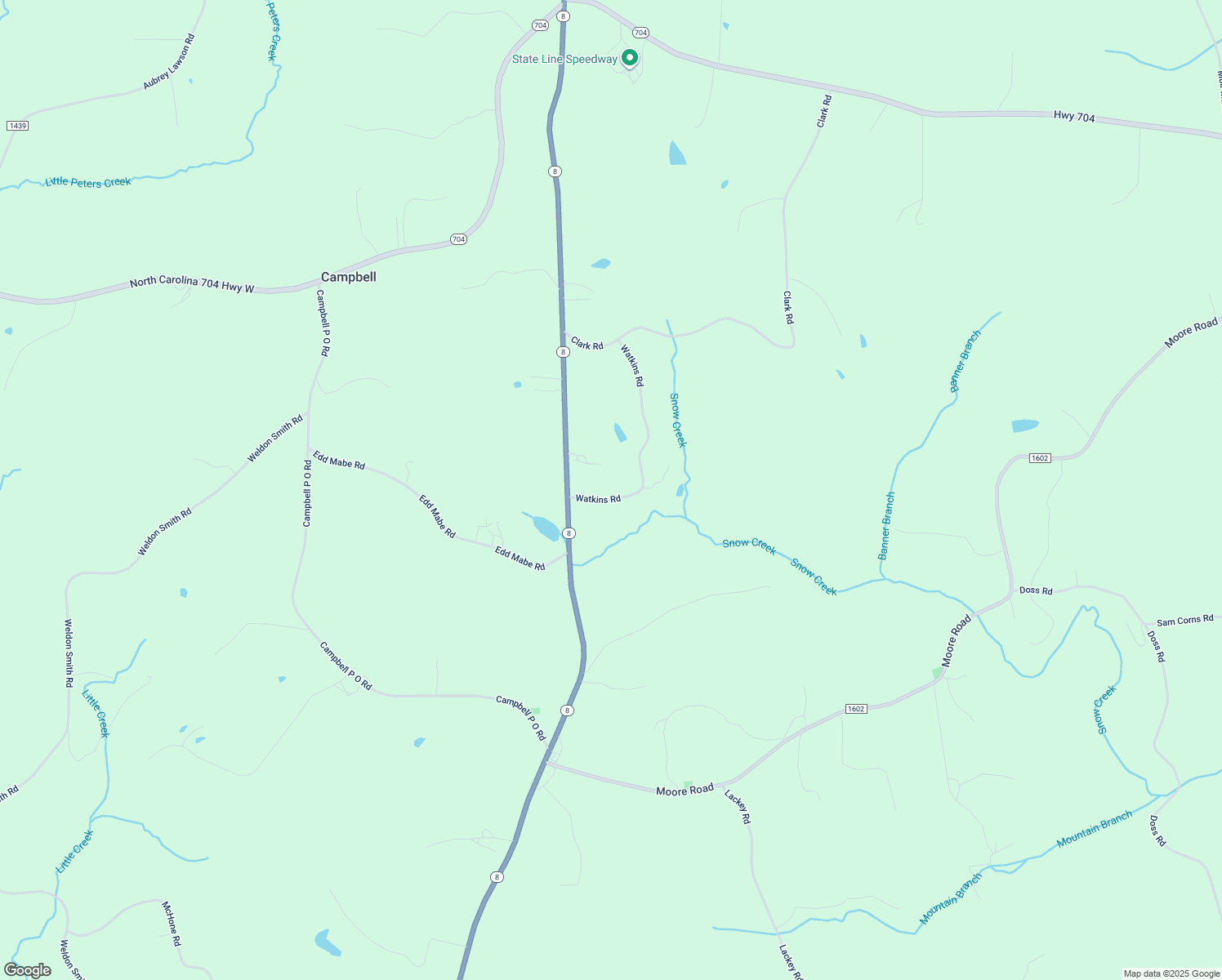 map of restaurants, bars, coffee shops, grocery stores, and more near 1059 Watkins Road in Lawsonville