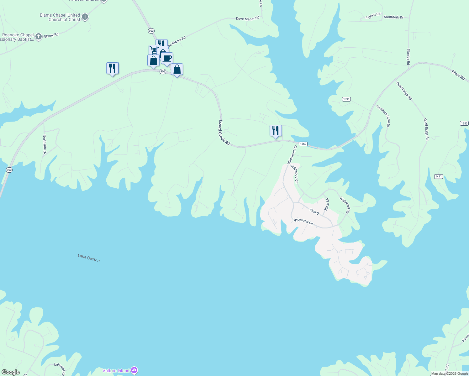 map of restaurants, bars, coffee shops, grocery stores, and more near Ridge Oaks Drive in Littleton