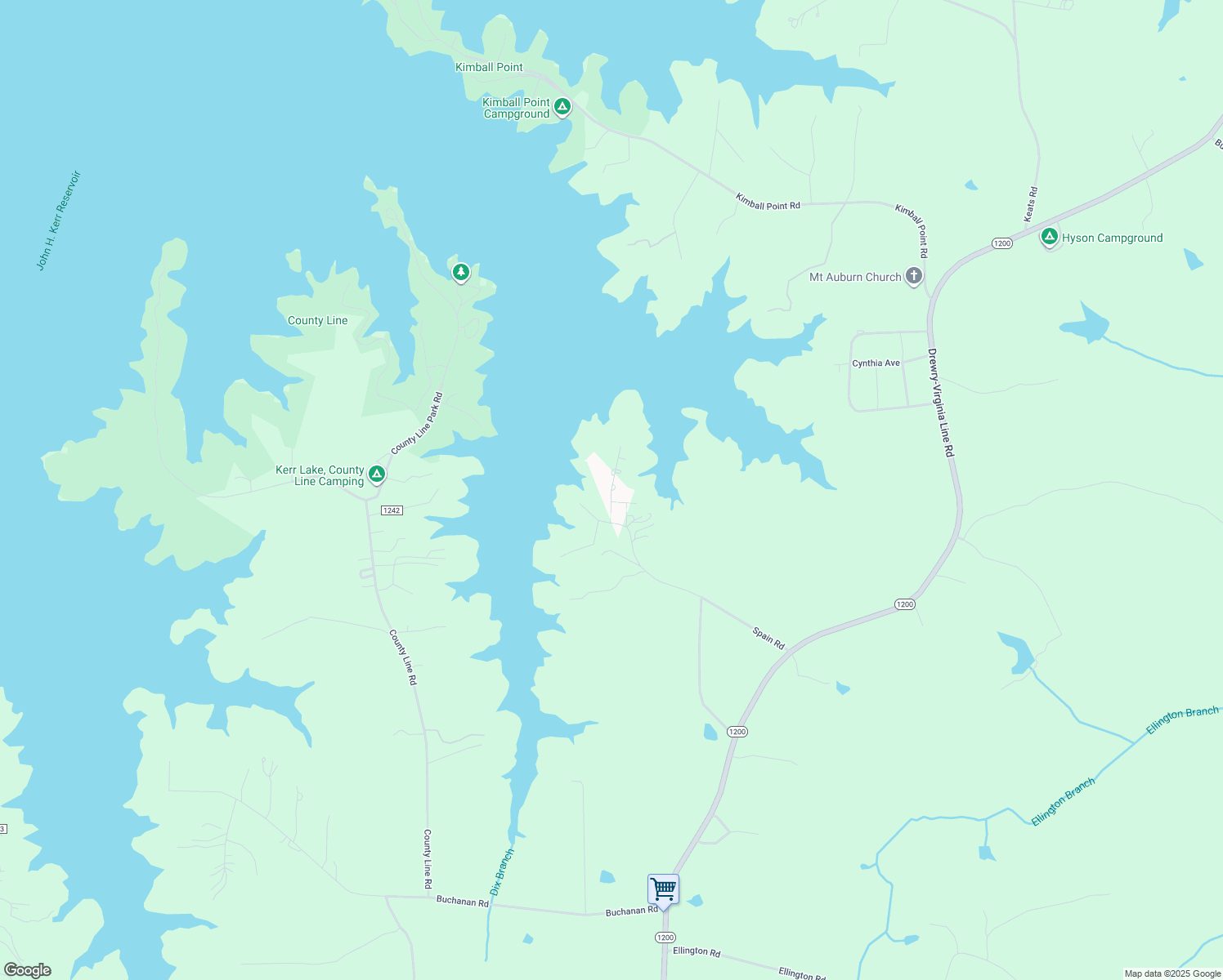 map of restaurants, bars, coffee shops, grocery stores, and more near Maryland Drive in Manson