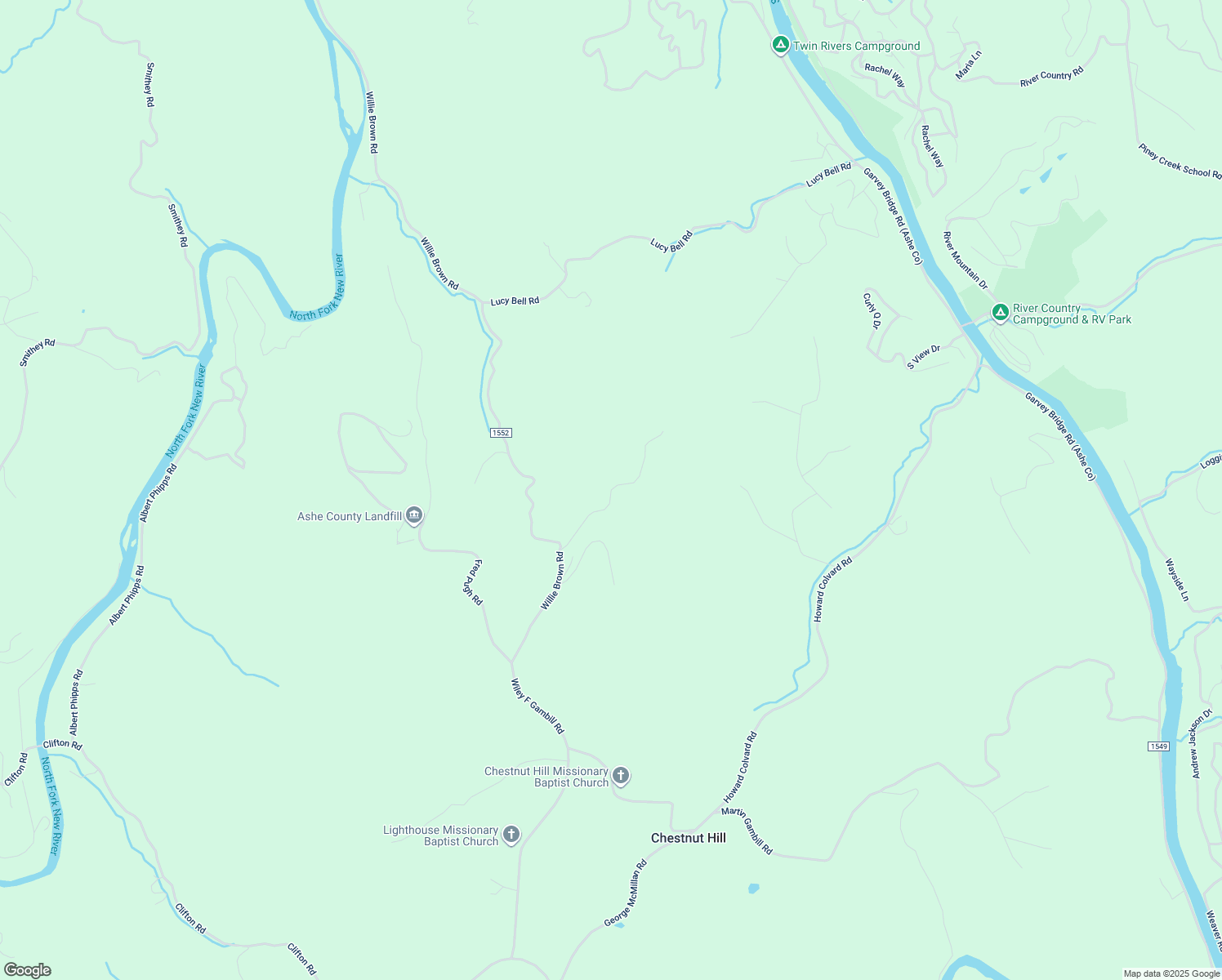 map of restaurants, bars, coffee shops, grocery stores, and more near Farm Road in Ashe County