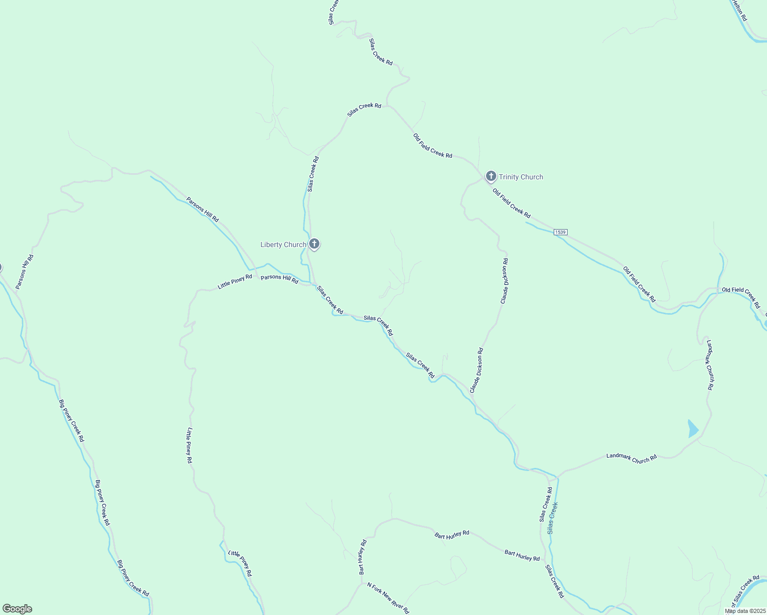 map of restaurants, bars, coffee shops, grocery stores, and more near 161 A L Blevins Road in Grassy Creek