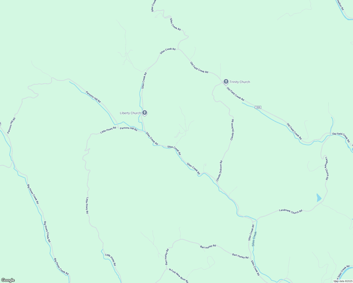 map of restaurants, bars, coffee shops, grocery stores, and more near 161 A L Blevins Road in Grassy Creek