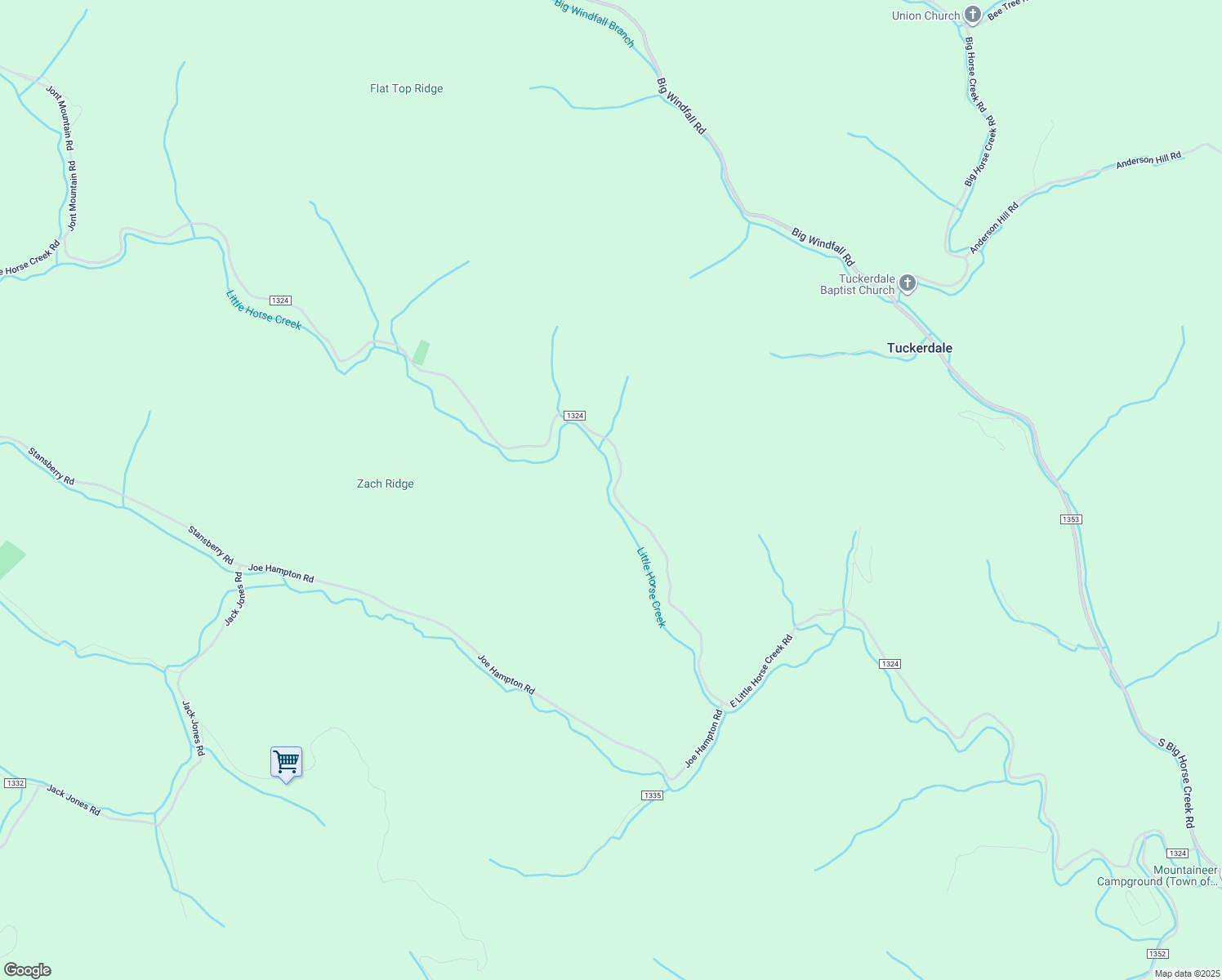 map of restaurants, bars, coffee shops, grocery stores, and more near 3125 East Little Horse Creek Road in Lansing