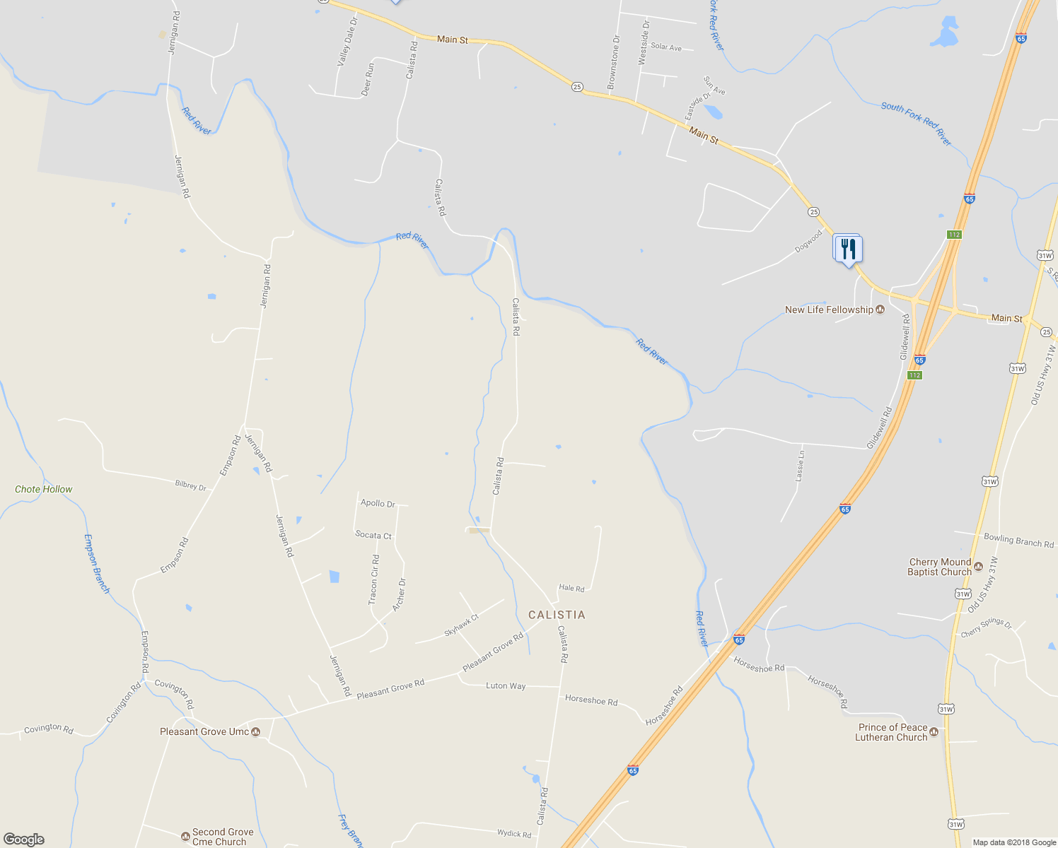 map of restaurants, bars, coffee shops, grocery stores, and more near 4013 Calista Road in Cross Plains