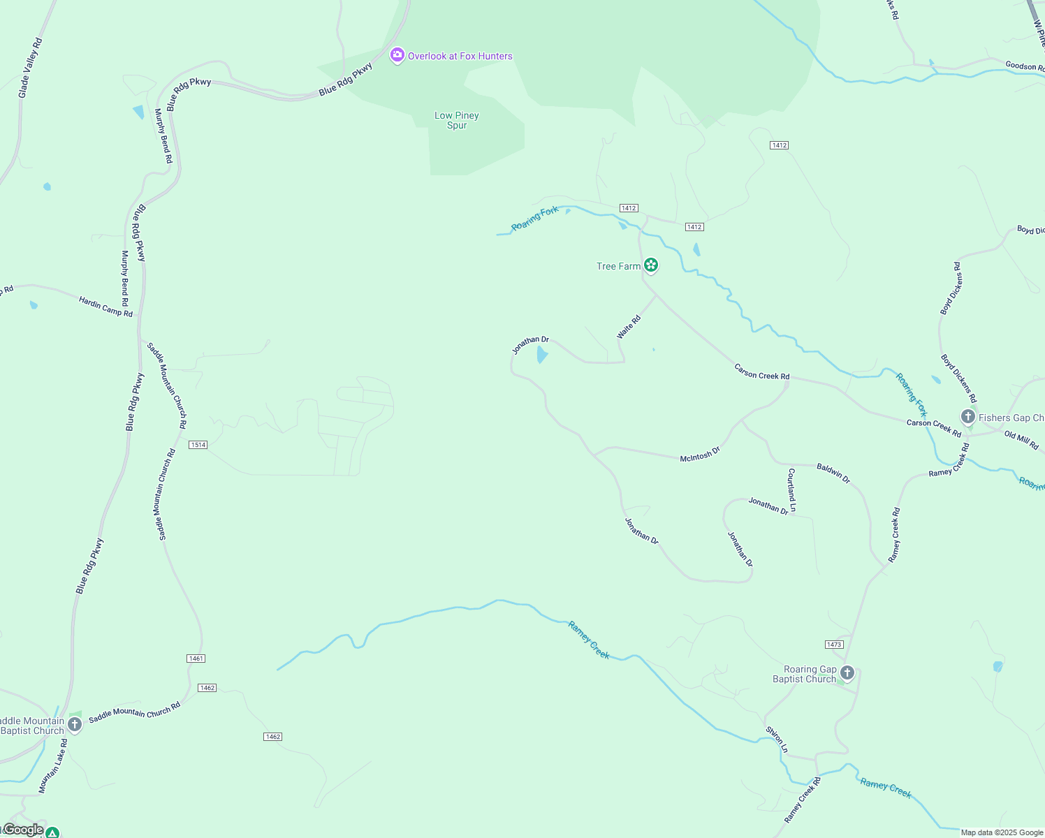 map of restaurants, bars, coffee shops, grocery stores, and more near 412 Jonathan Drive in Lowgap