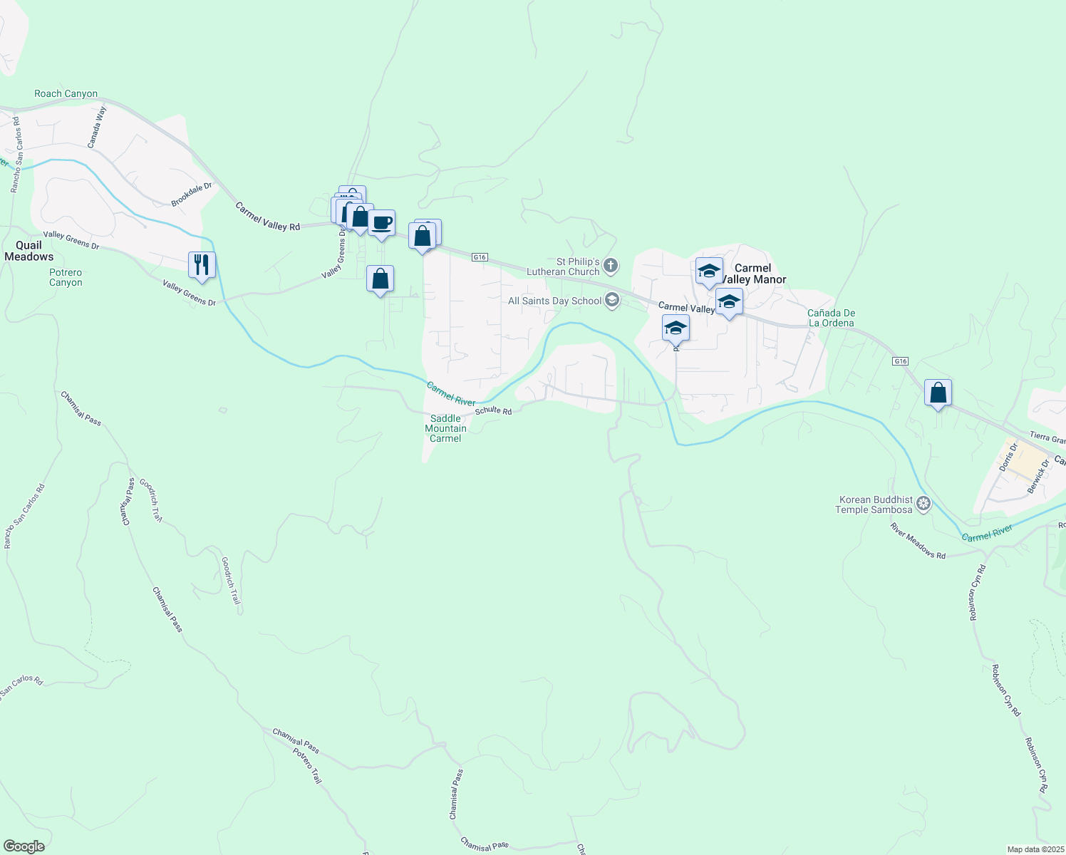map of restaurants, bars, coffee shops, grocery stores, and more near 27631 Schulte Road in Carmel
