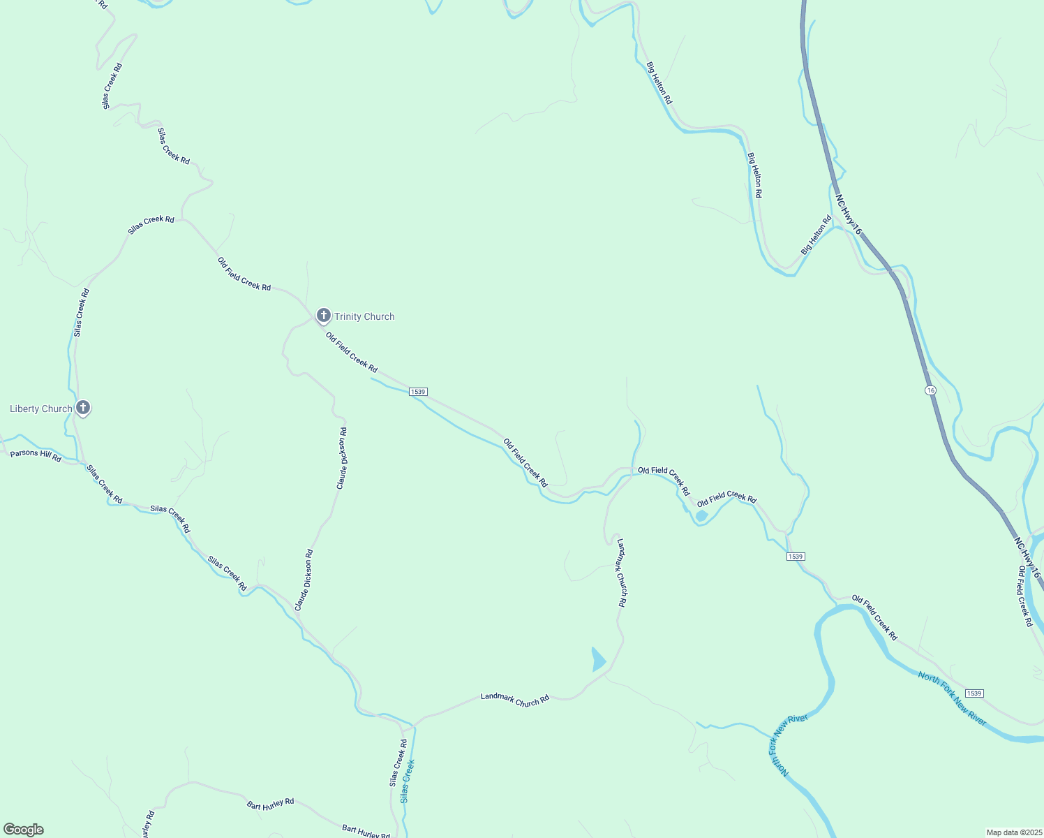 map of restaurants, bars, coffee shops, grocery stores, and more near 4706 Old Field Creek Road in Grassy Creek
