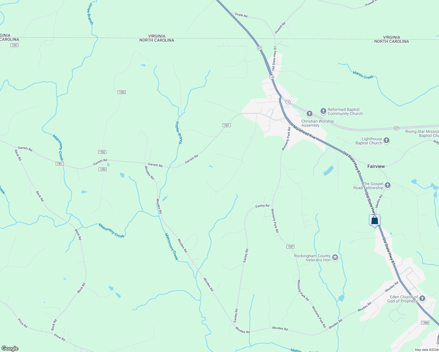 map of restaurants, bars, coffee shops, grocery stores, and more near 412 Ward Road in Eden