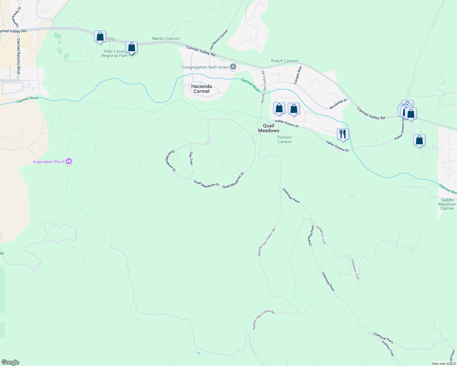 map of restaurants, bars, coffee shops, grocery stores, and more near 5466 Quail Way in Carmel