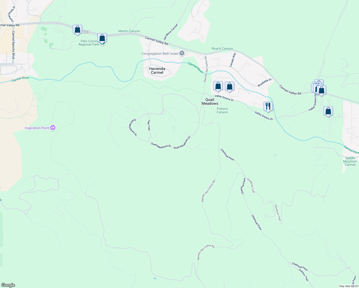 map of restaurants, bars, coffee shops, grocery stores, and more near 5466 Quail Way in Carmel
