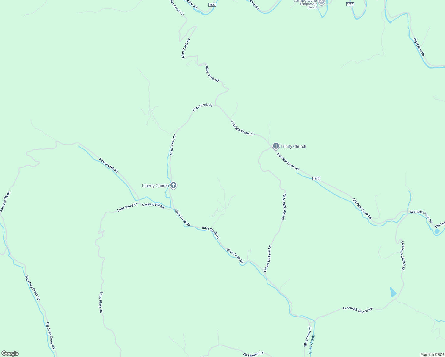 map of restaurants, bars, coffee shops, grocery stores, and more near 448 A L Blevins Road in Grassy Creek