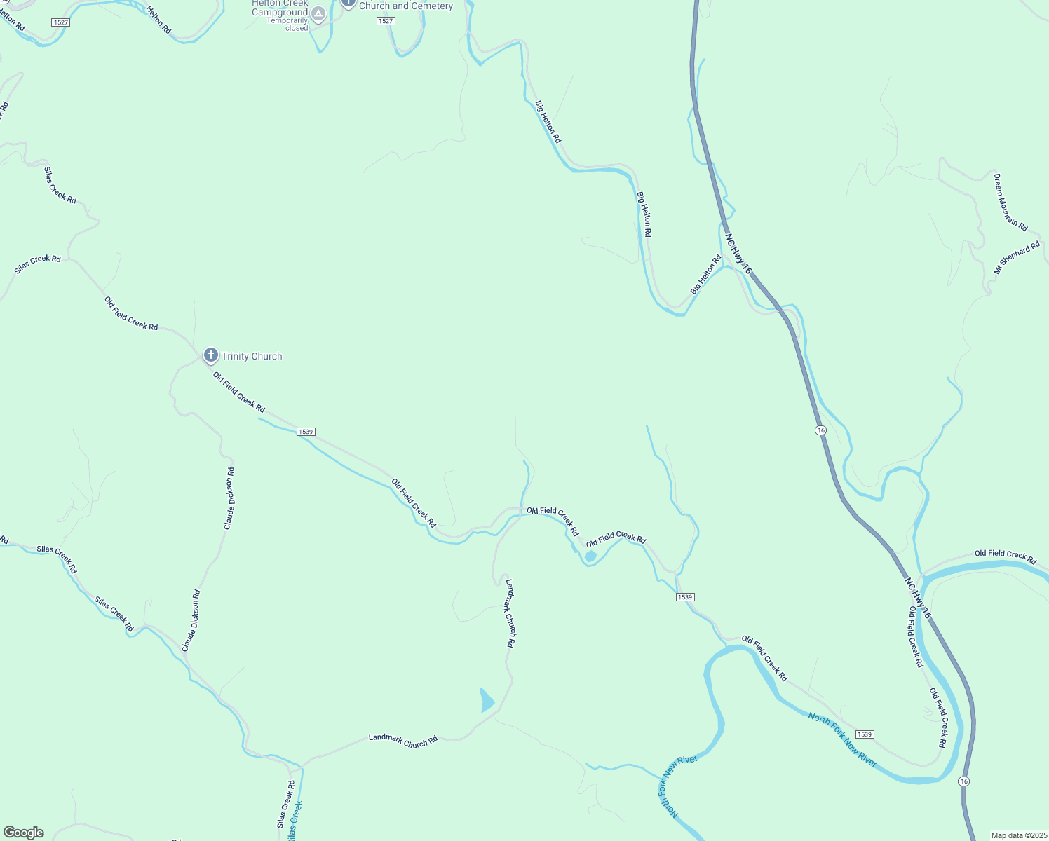 map of restaurants, bars, coffee shops, grocery stores, and more near 4078 Old Field Creek Road in Grassy Creek