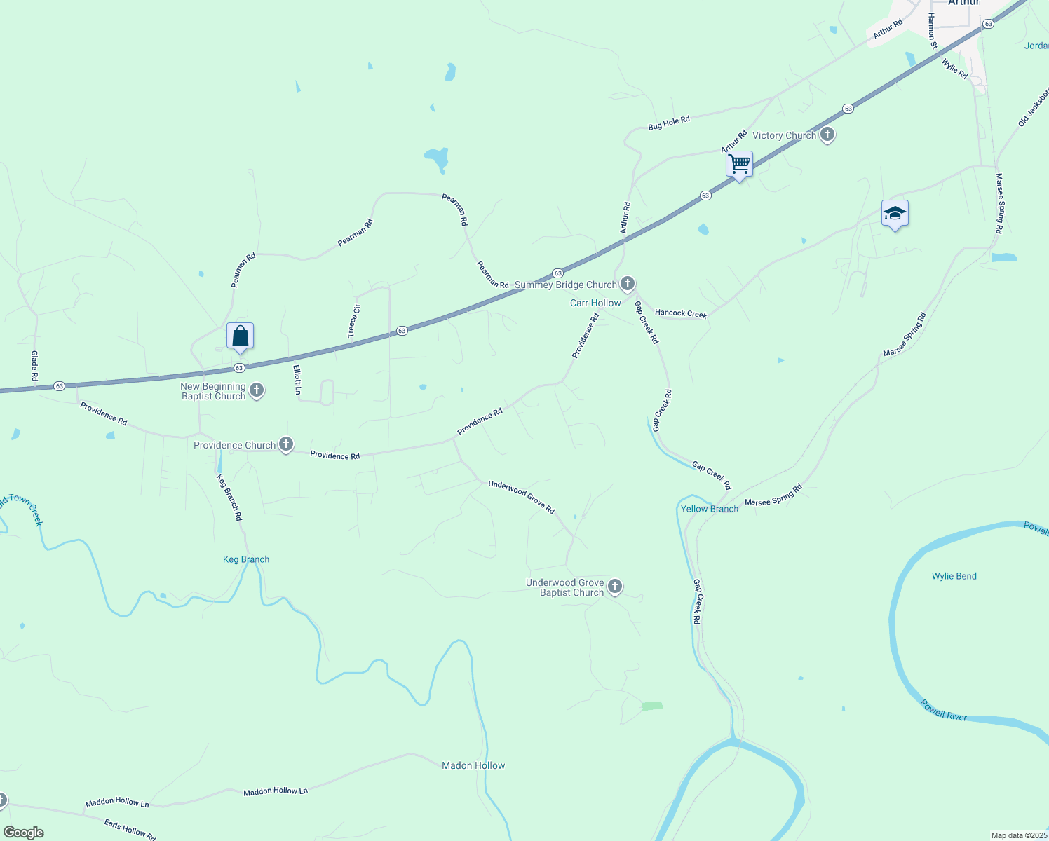 map of restaurants, bars, coffee shops, grocery stores, and more near 139 Kendal Lane in Cumberland Gap